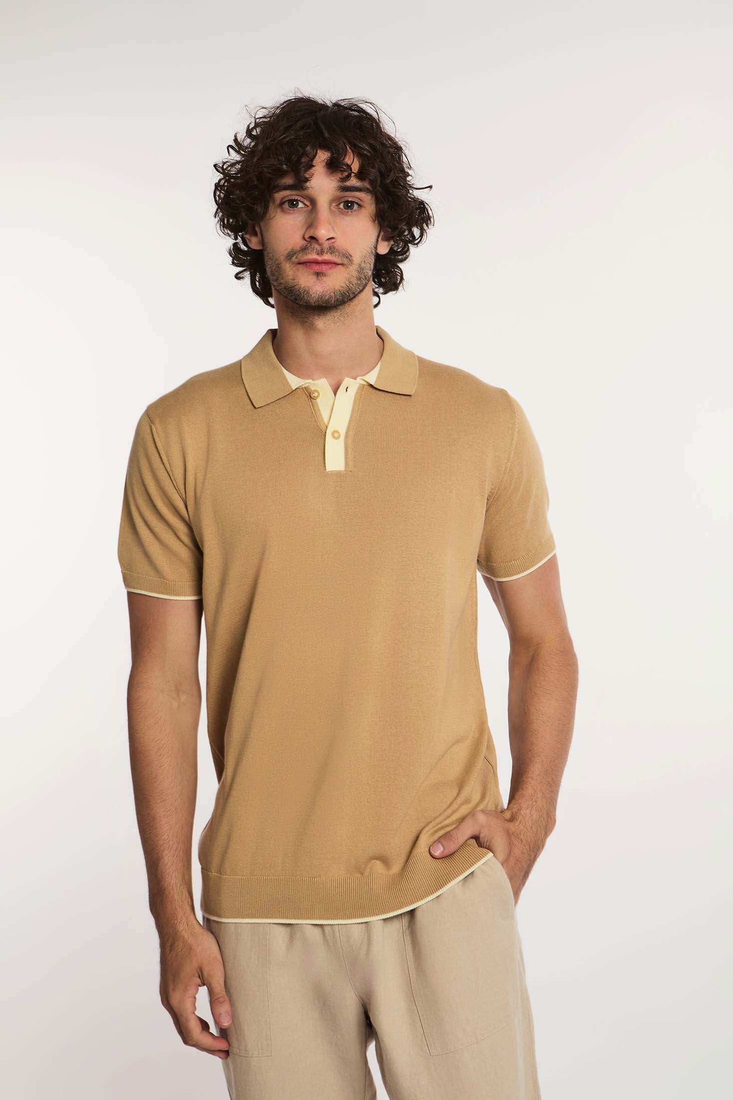 Men Regular Fit Polo - Brown