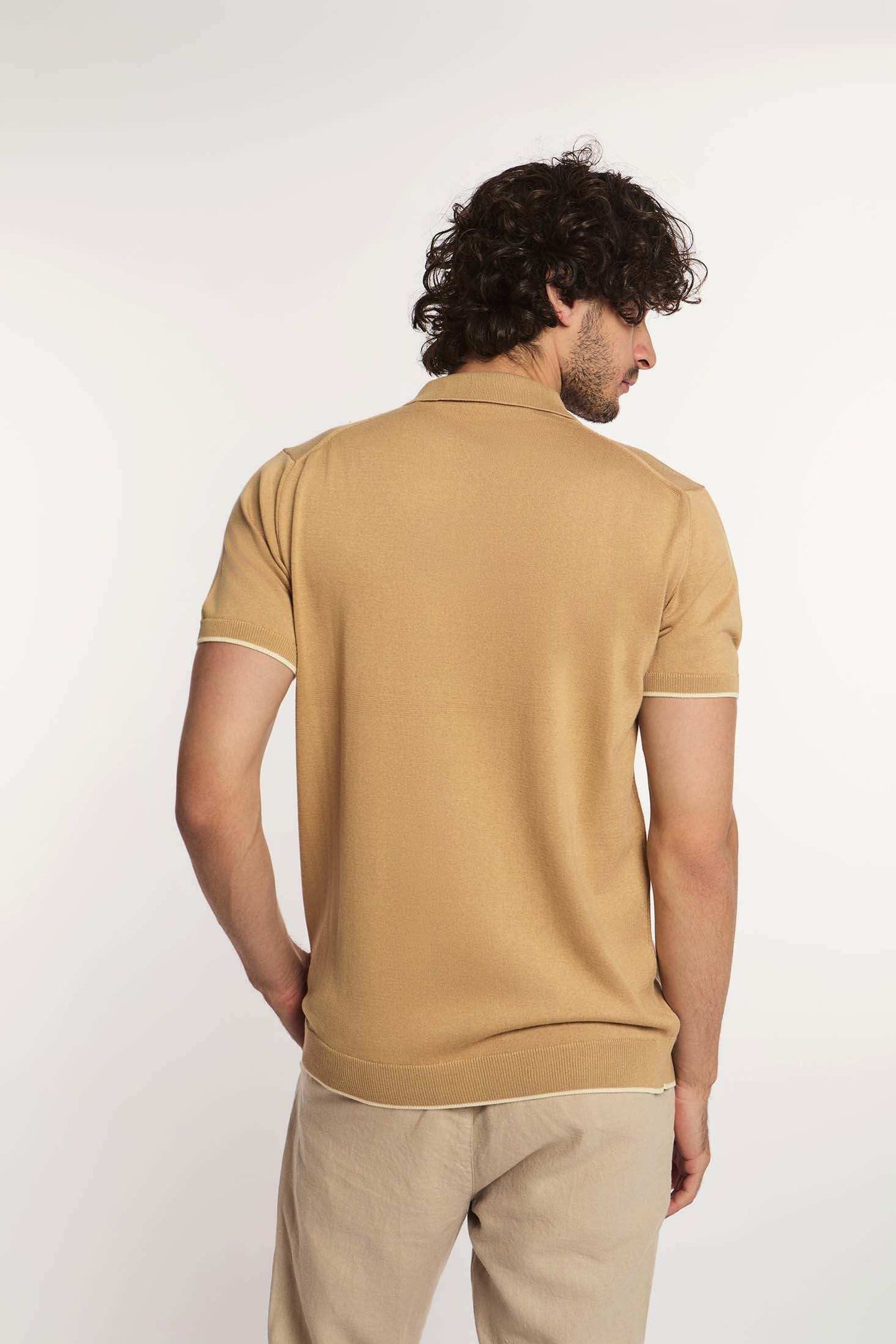 Men Regular Fit Polo - Brown