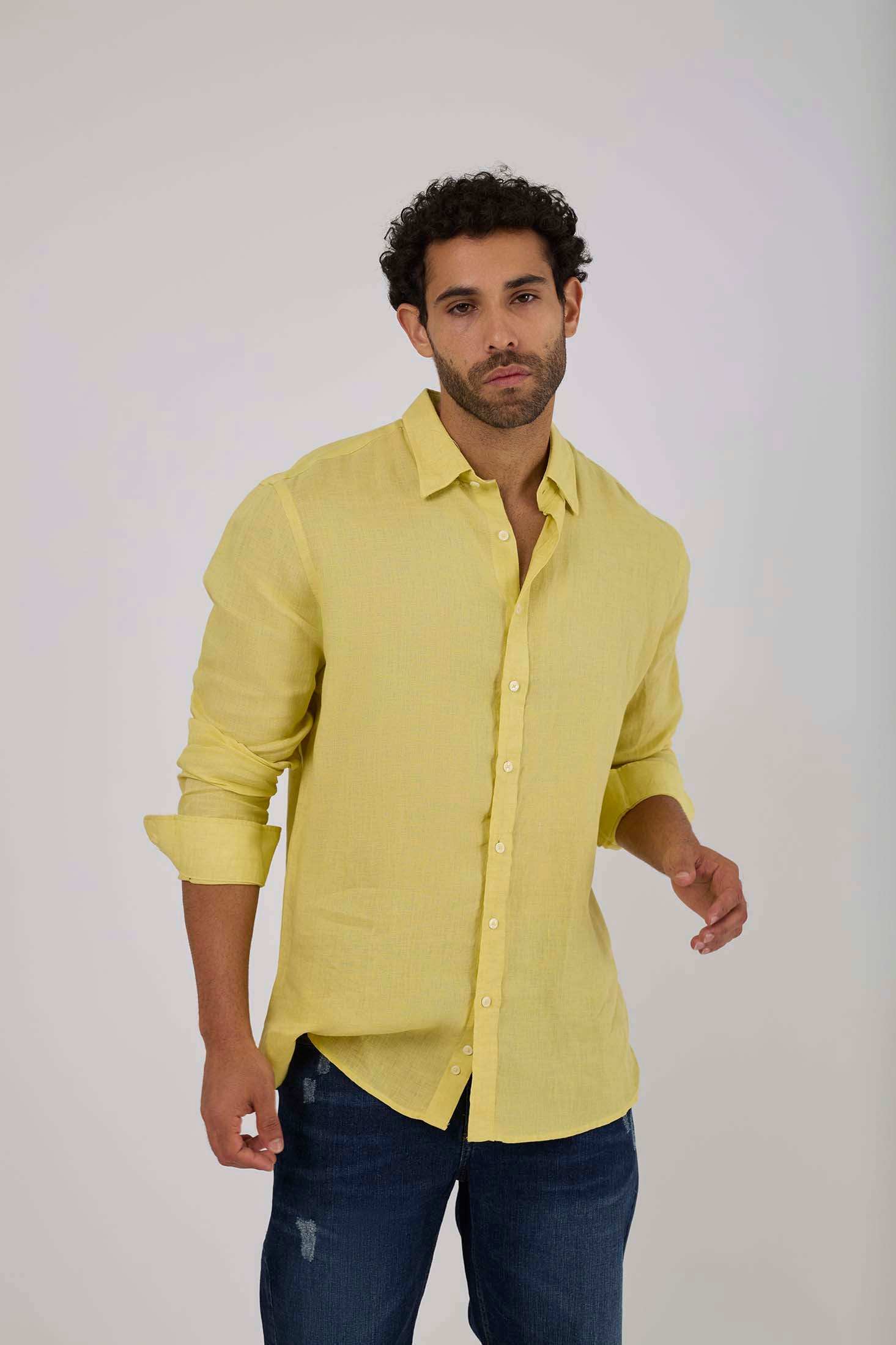 Men Regular Fit Shirt - Yellow
