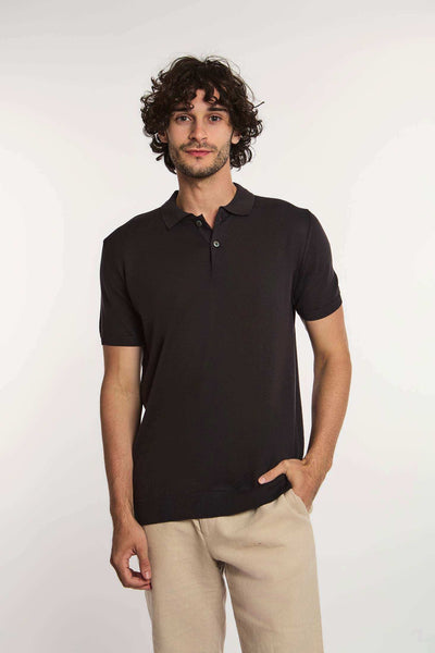 Men Regular Fit Polo - Black