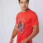 Dalydress men's red graphic t-shirt with nautical design and blue jeans, casual fashion