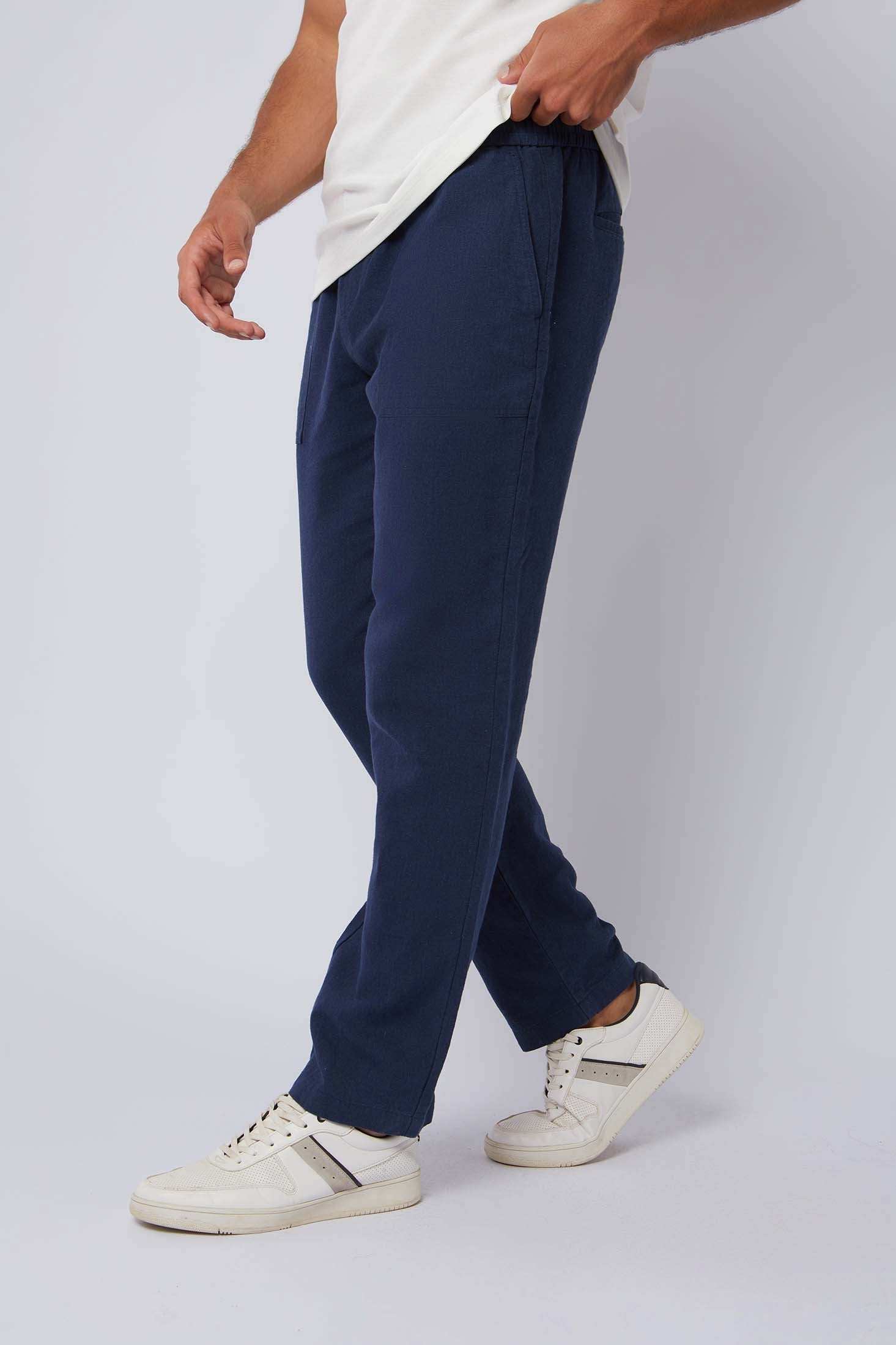 Men Regular Fit Pant - Navy
