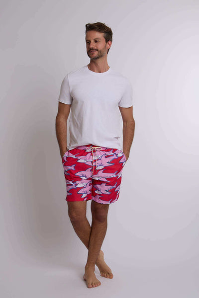 Men Regular Fit Swimming Short - Red