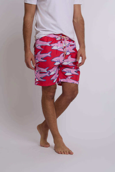 Men Regular Fit Swimming Short - Red