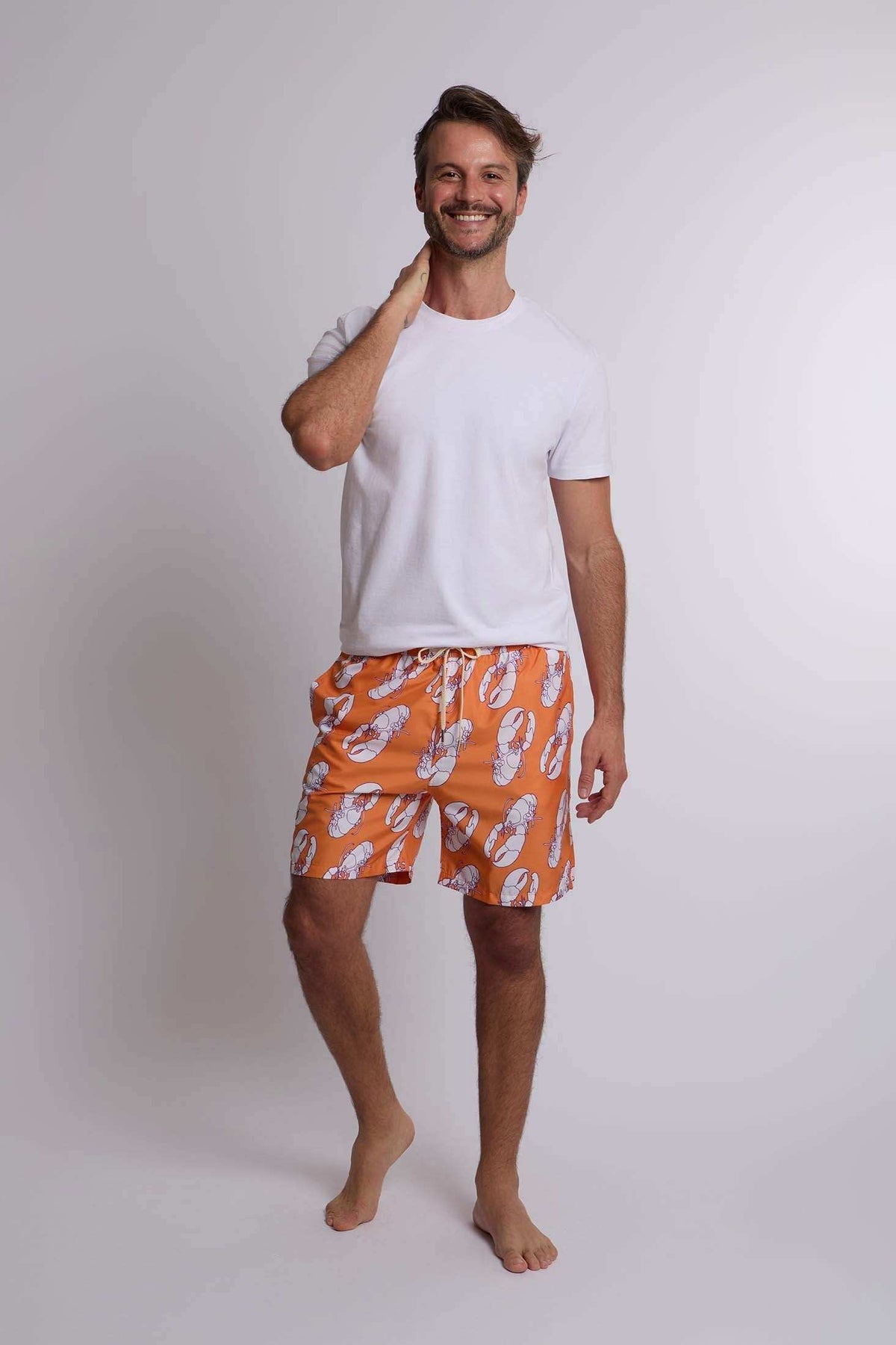 Men Regular Fit Swimming Short - Orange