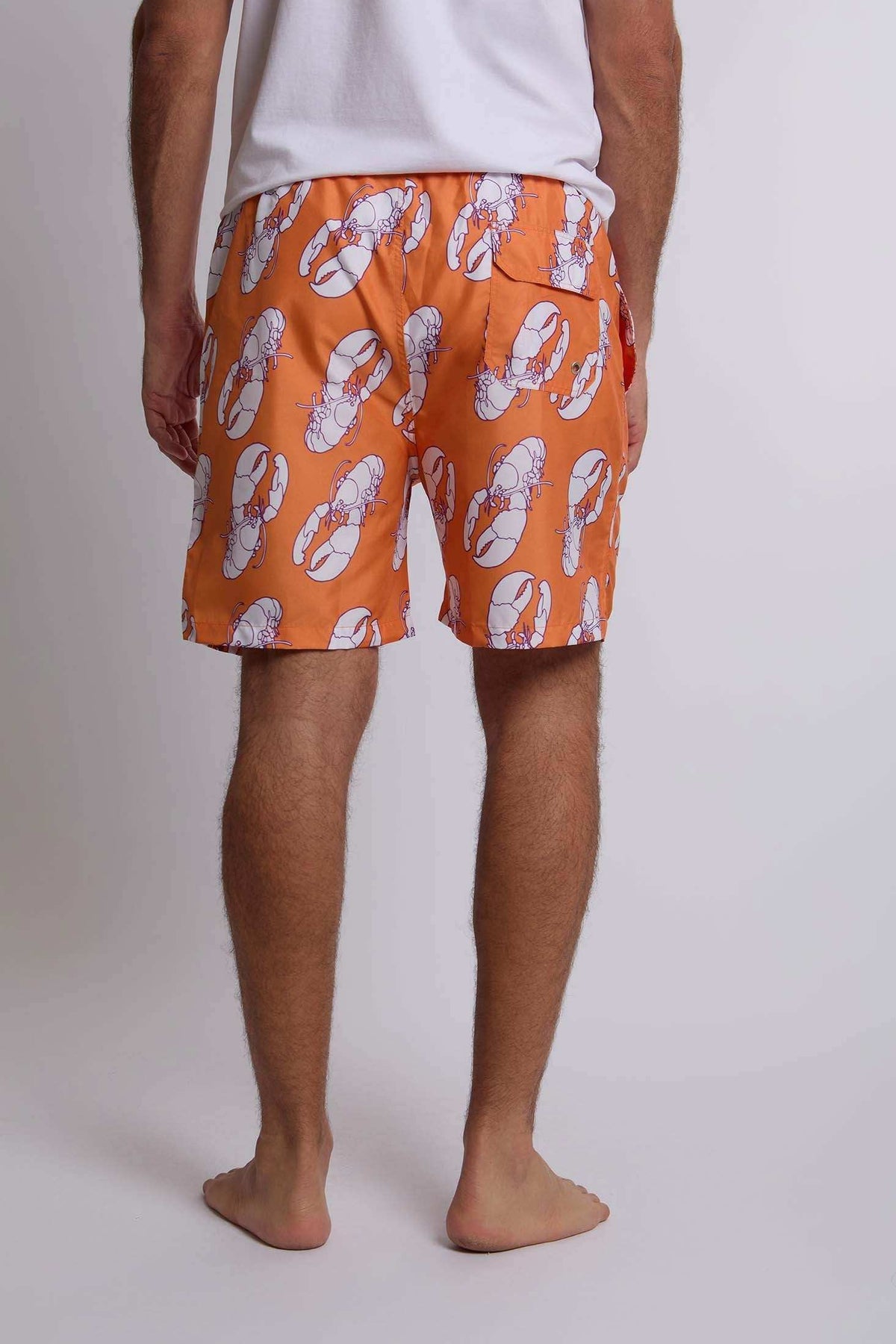 Men Regular Fit Swimming Short - Orange