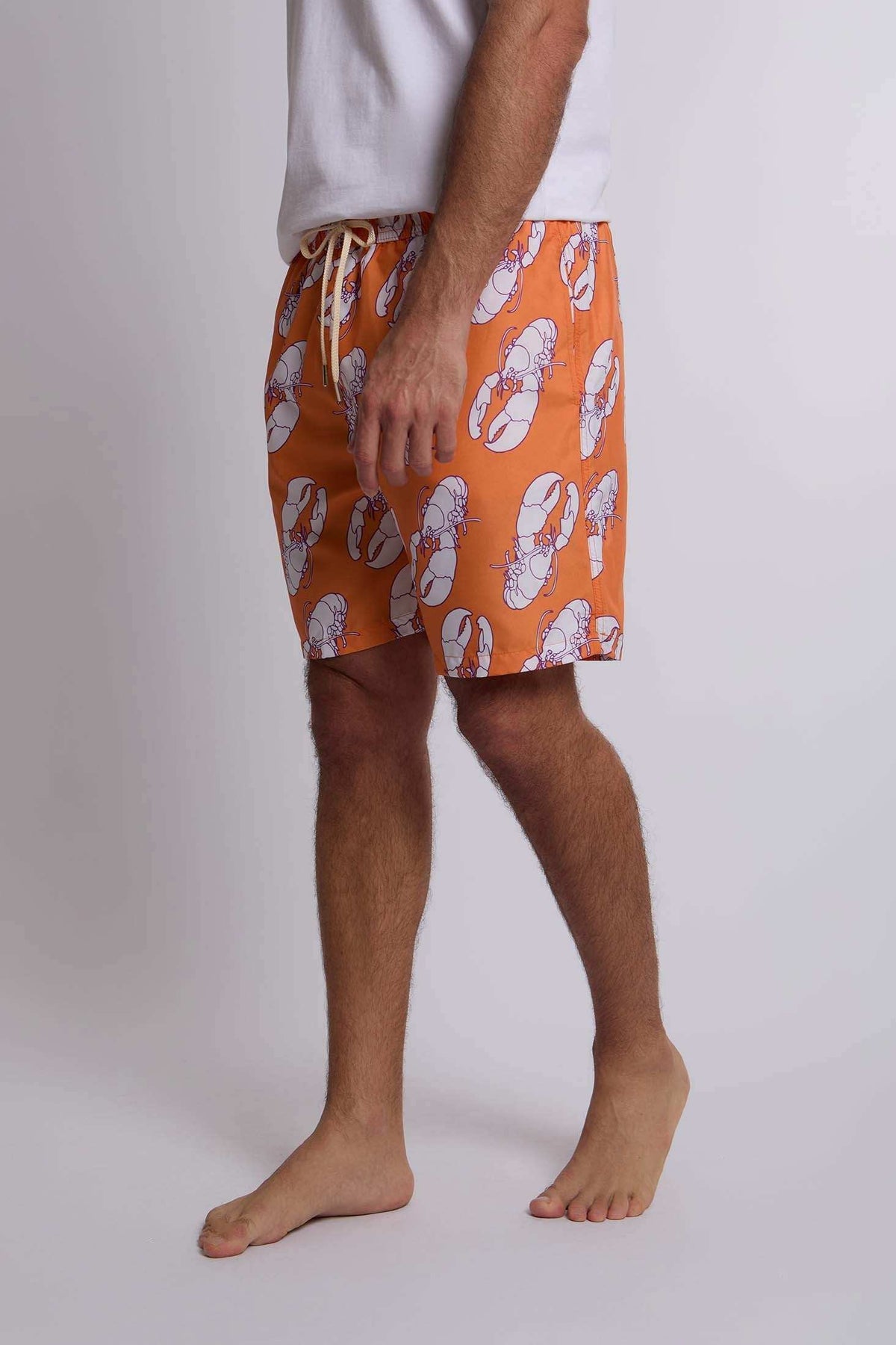 Men Regular Fit Swimming Short - Orange