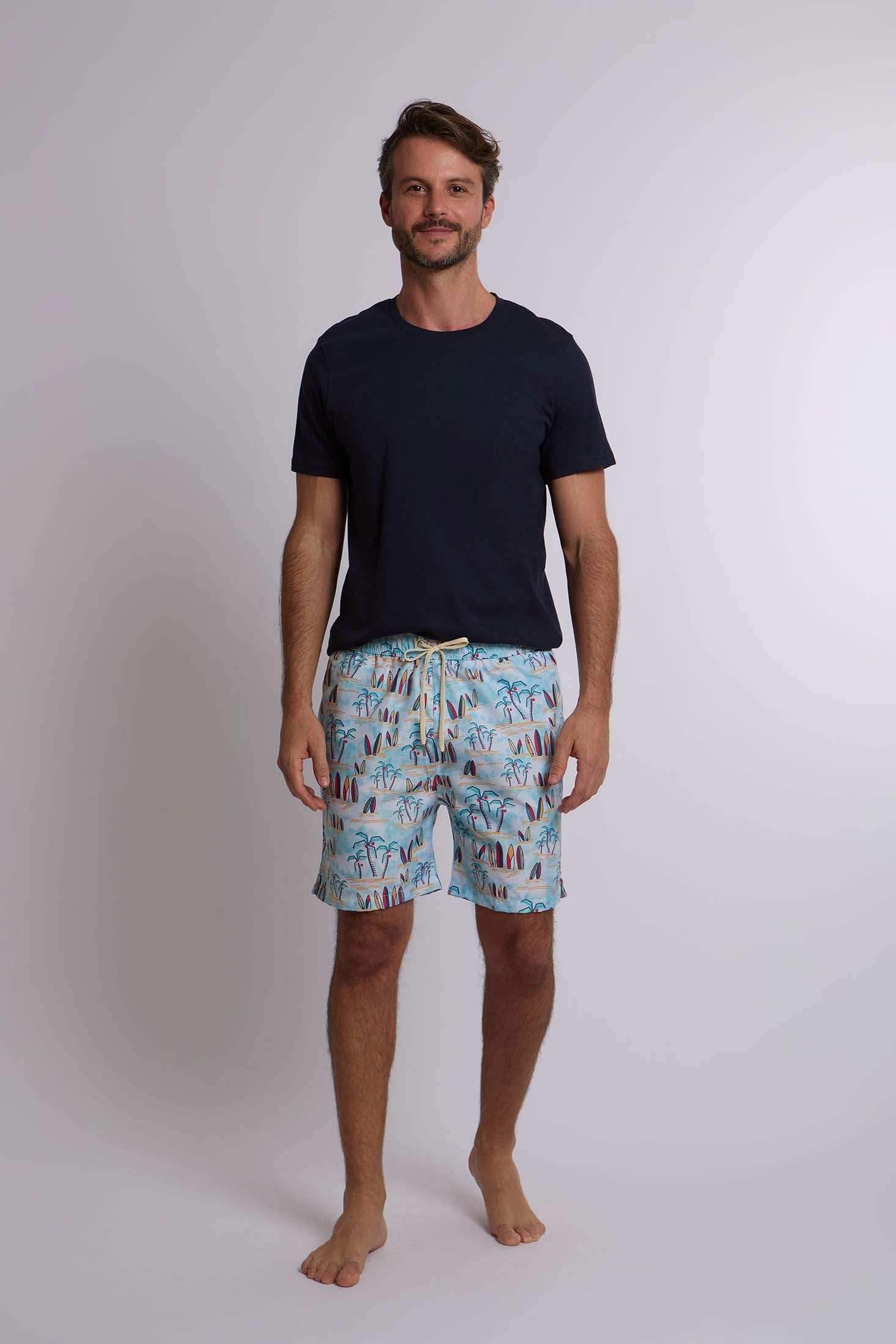 Men Regular Fit Swimming Short - Blue