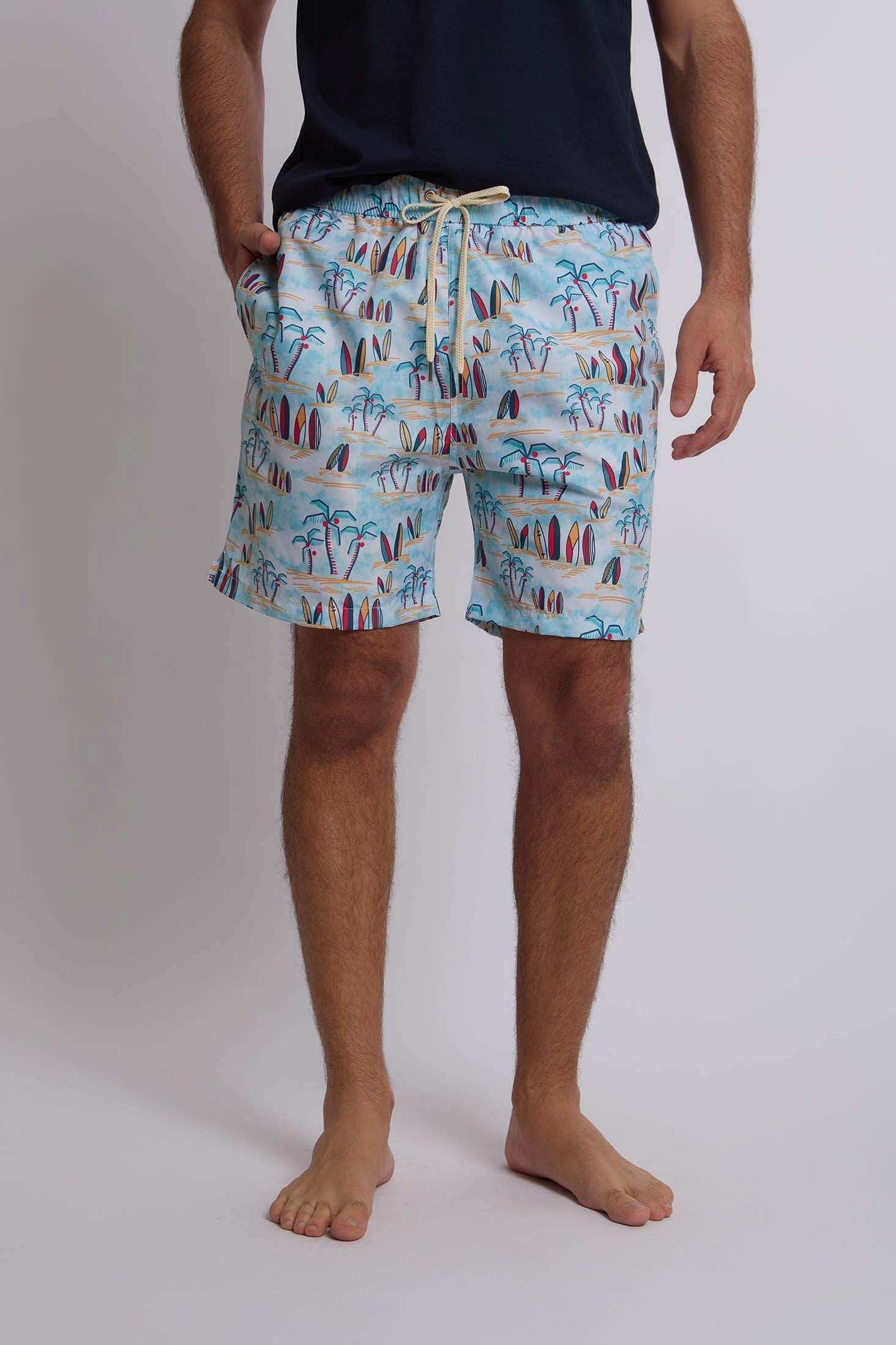 Men Regular Fit Swimming Short - Blue