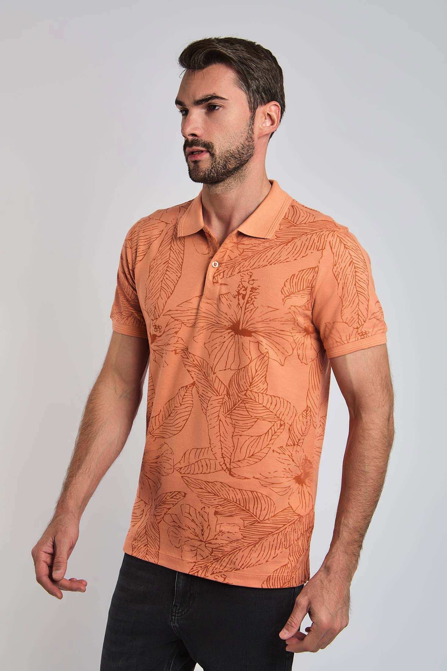 Men Regular Fit Polo -  Orange
