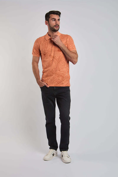 Men Regular Fit Polo - Sun Orange