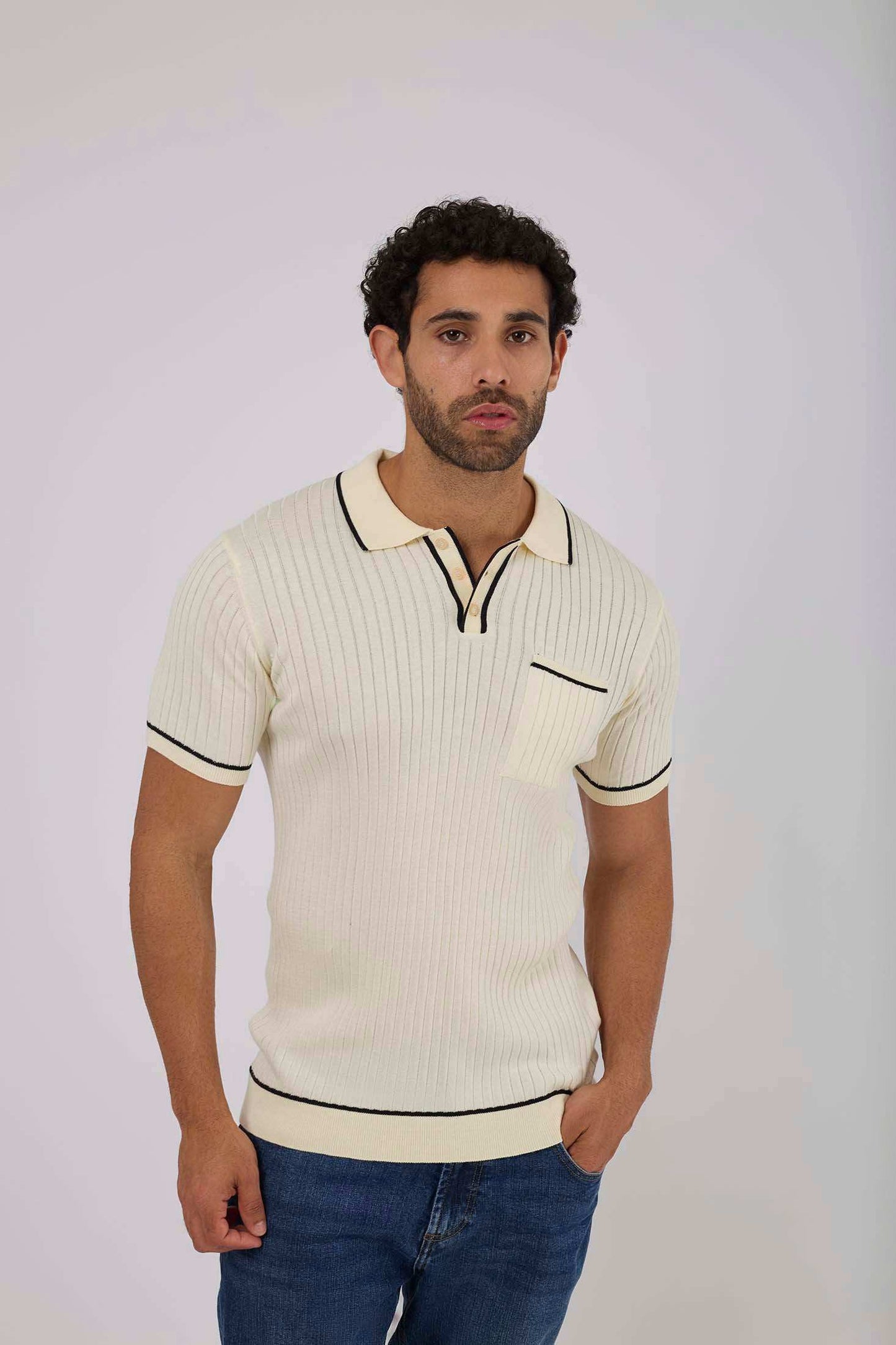 Men Regular Fit Polo - Off White