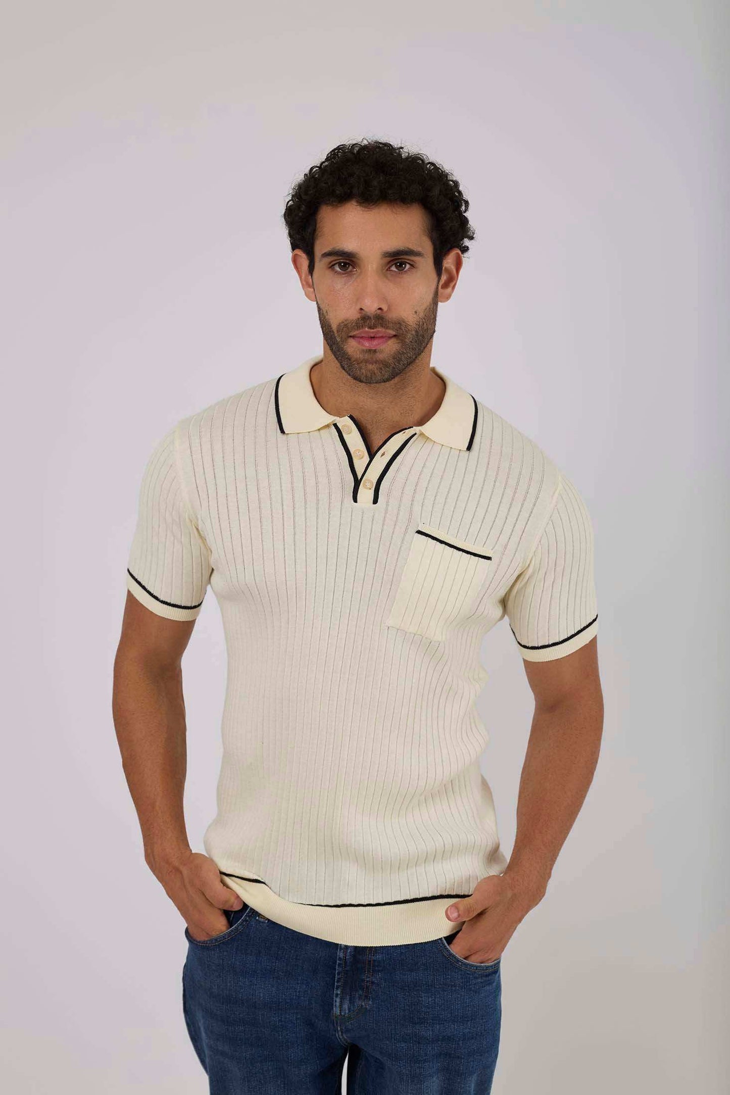 Men Regular Fit Polo - Off White