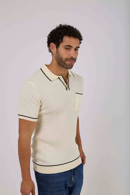Men Regular Fit Polo - Off White