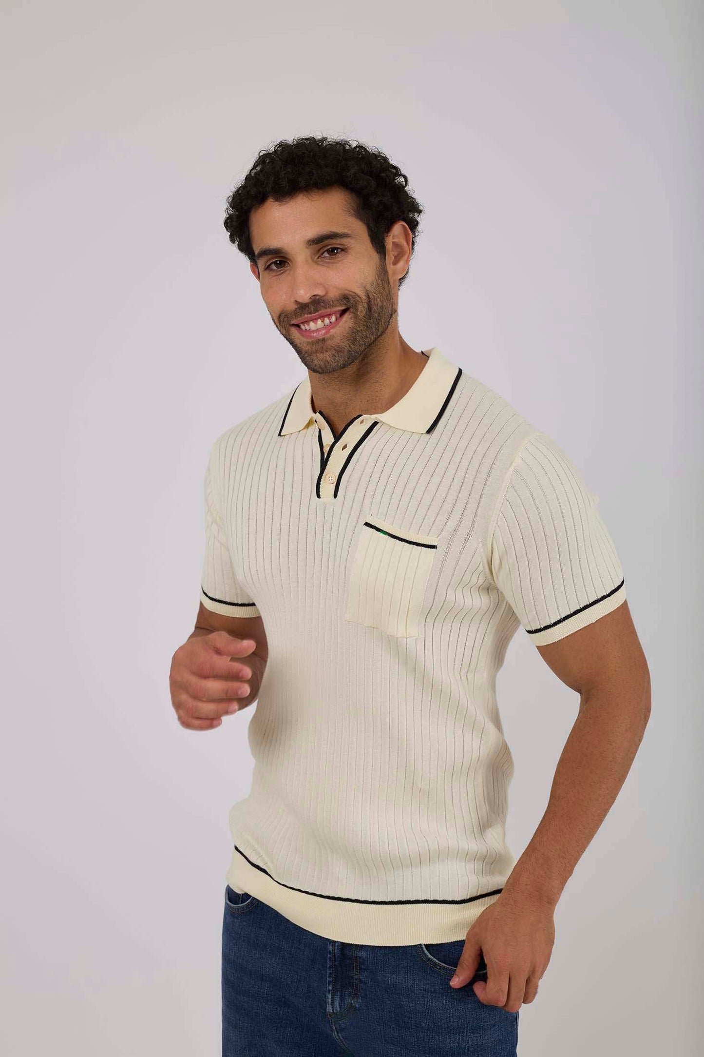 Men Regular Fit Polo - Off White
