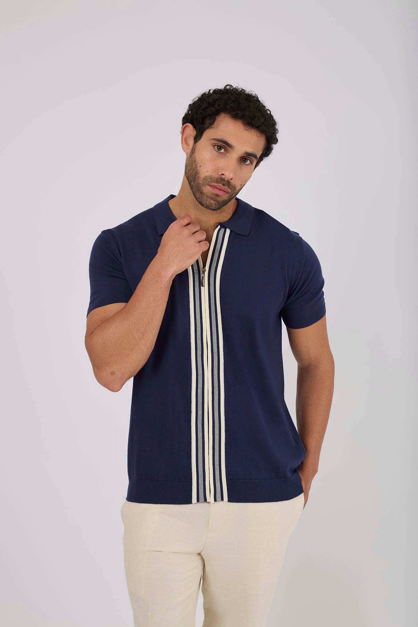 Men Regular Fit Polo - Blue