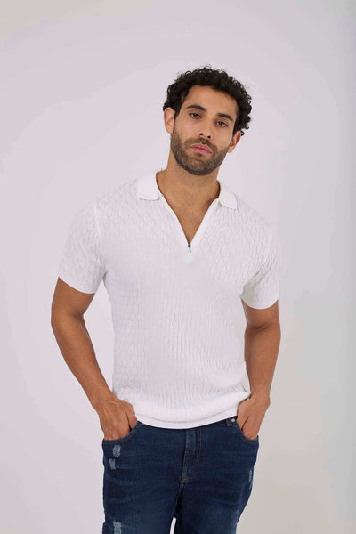 Men Regular Fit Polo - White