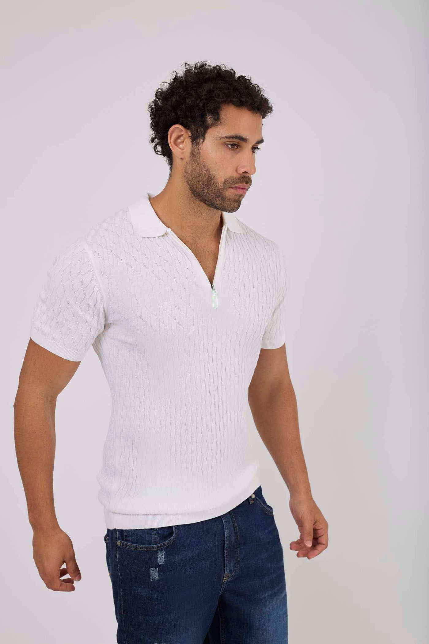 Men Regular Fit Polo - White