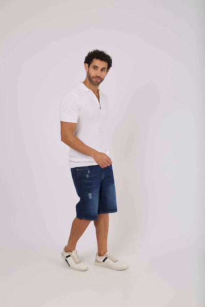 Men Regular Fit Polo - White