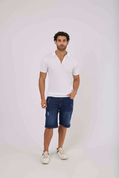 Men Regular Fit Polo - White