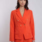 Women Regular Fit Blazer - Mandarin Red