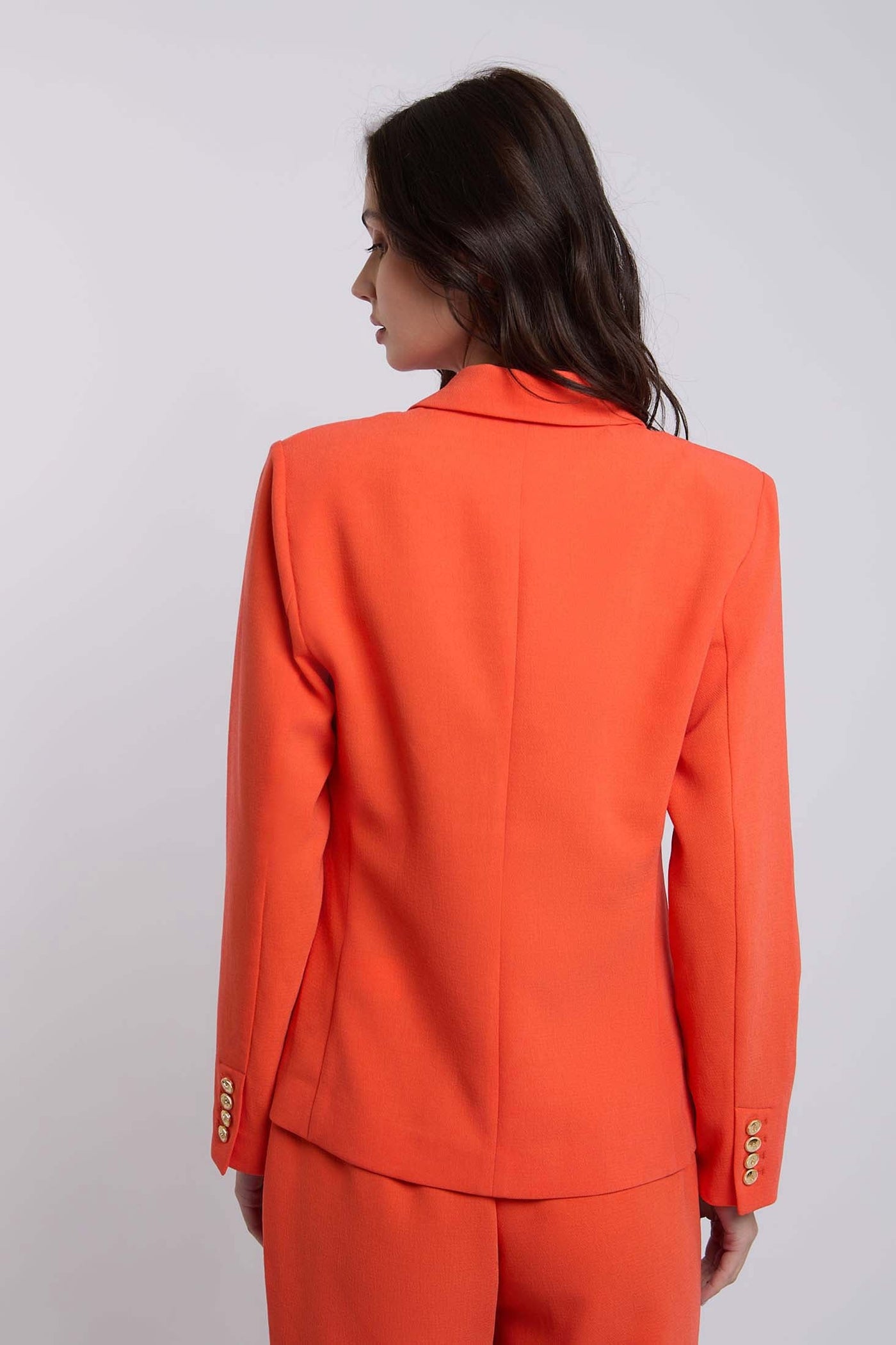 Women Regular Fit Blazer - Mandarin Red