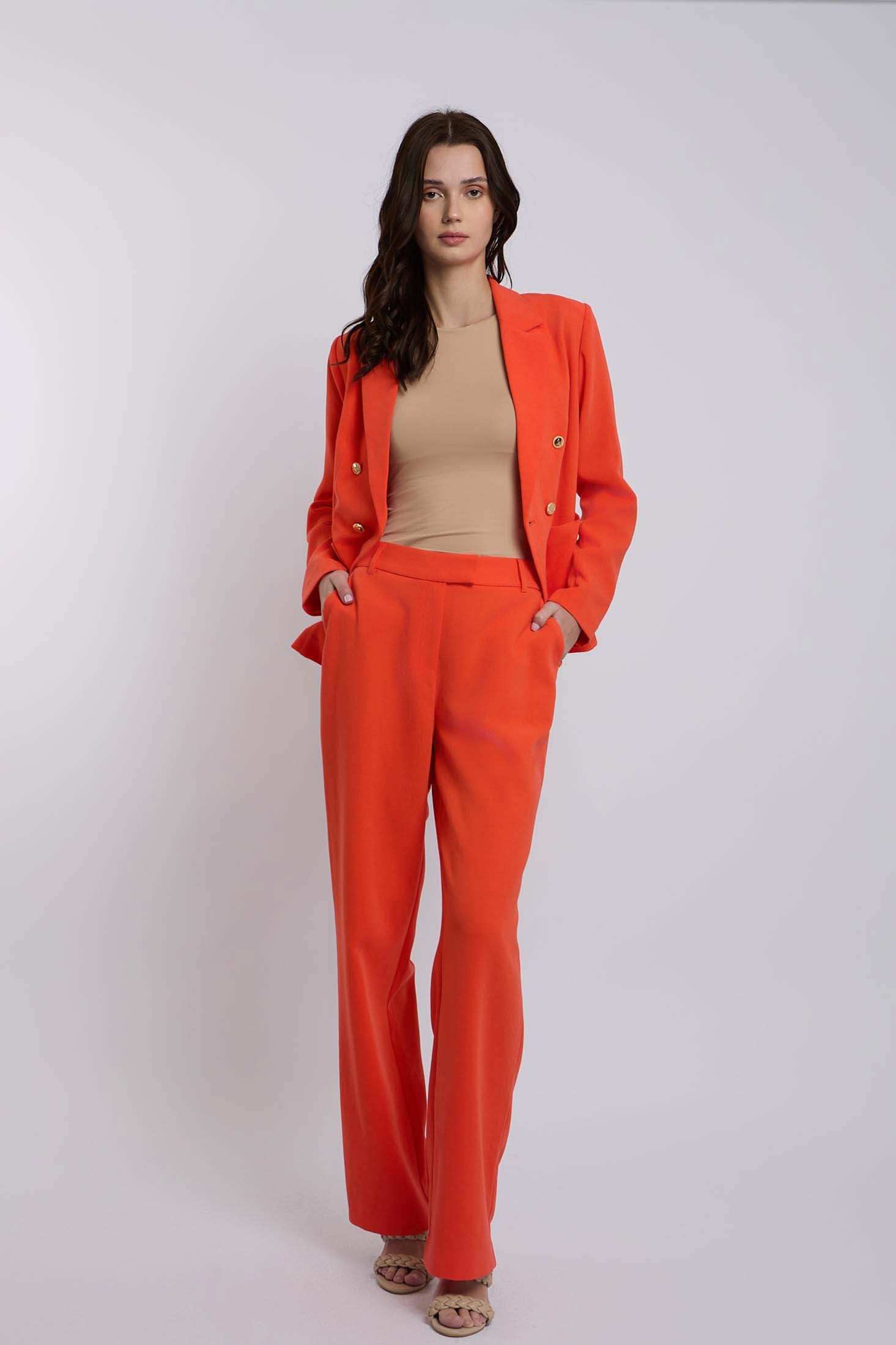 Women Regular Fit Pant - Mandarin Red