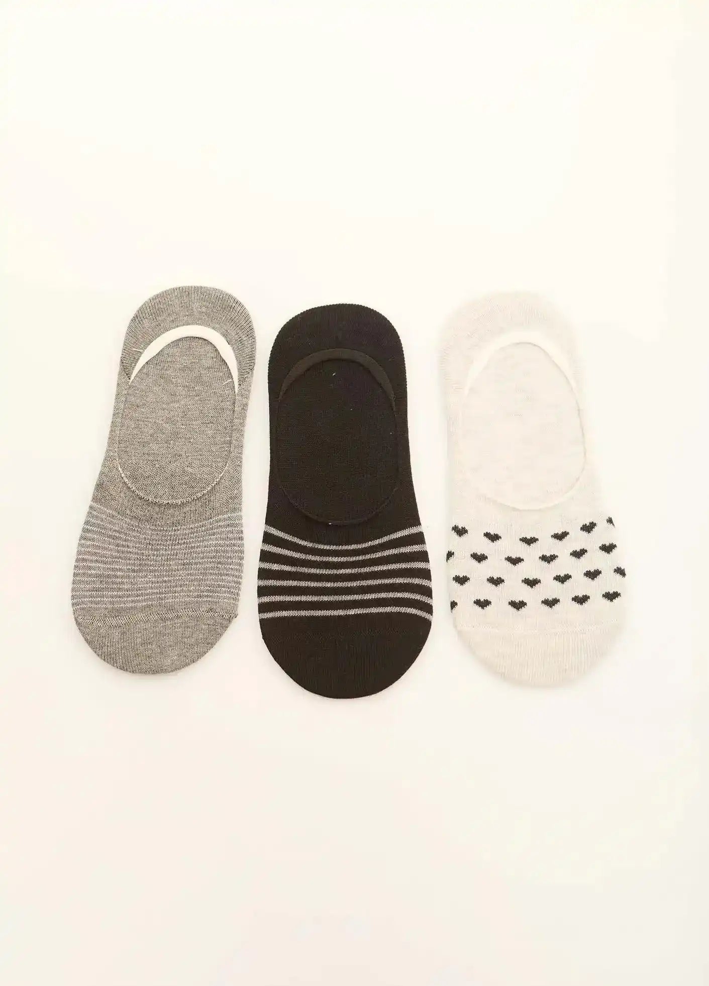 Multi pattern No Show Socks - Set of Three