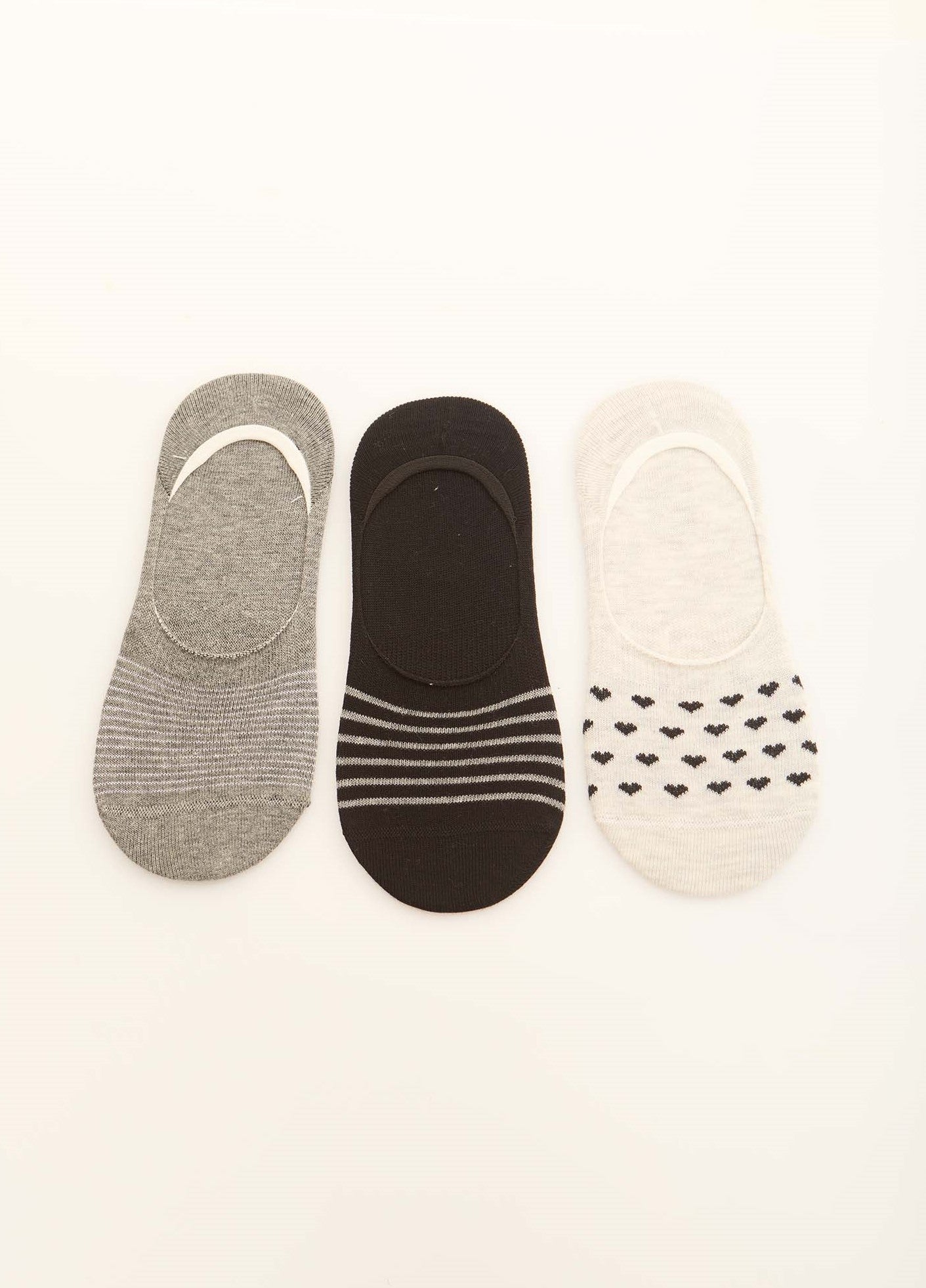 طقم جوارب القطن النقي بنمط غير مرئي