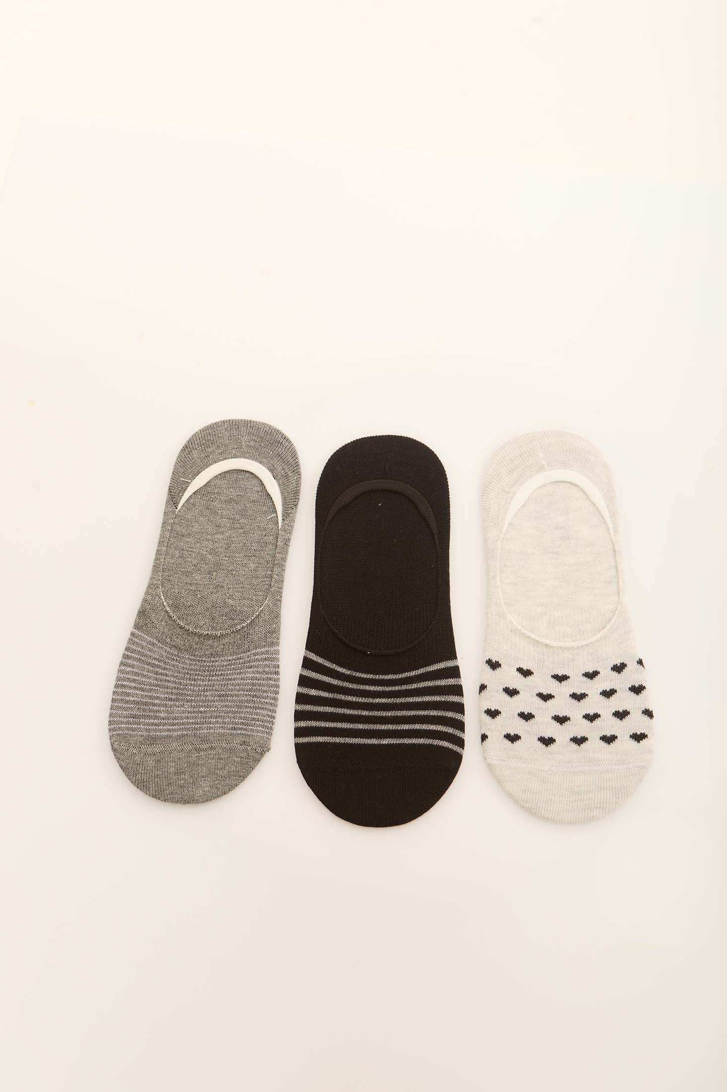 Multi pattern No Show Socks - Set of Three