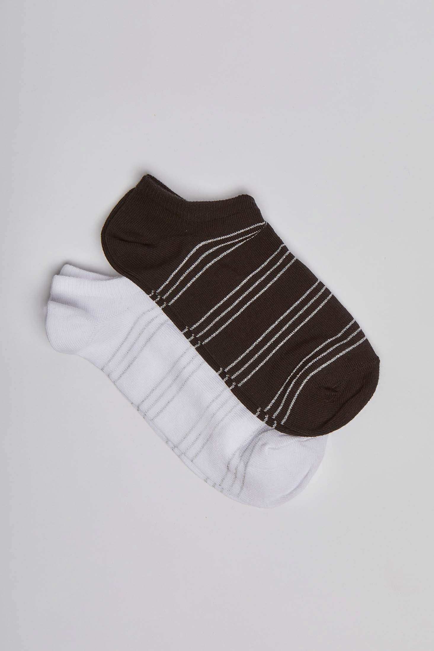 Striped Ankle Socks - Set of Two