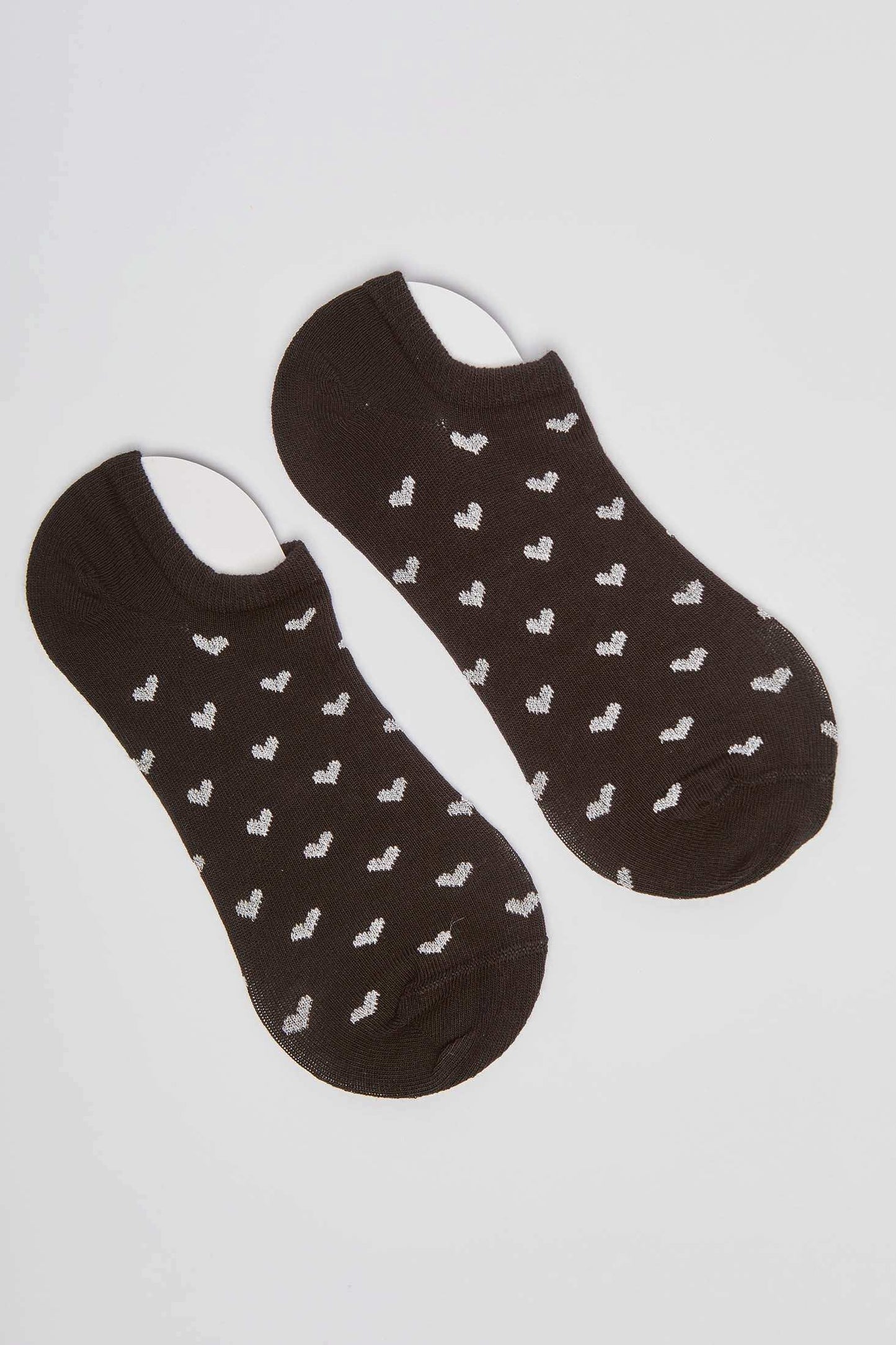 No-Show Heart Print Liner Socks