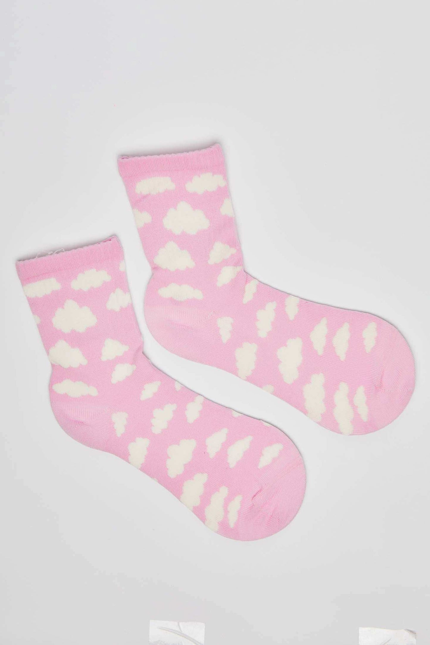 Crew Length Cloud Pattern Fashion Socks