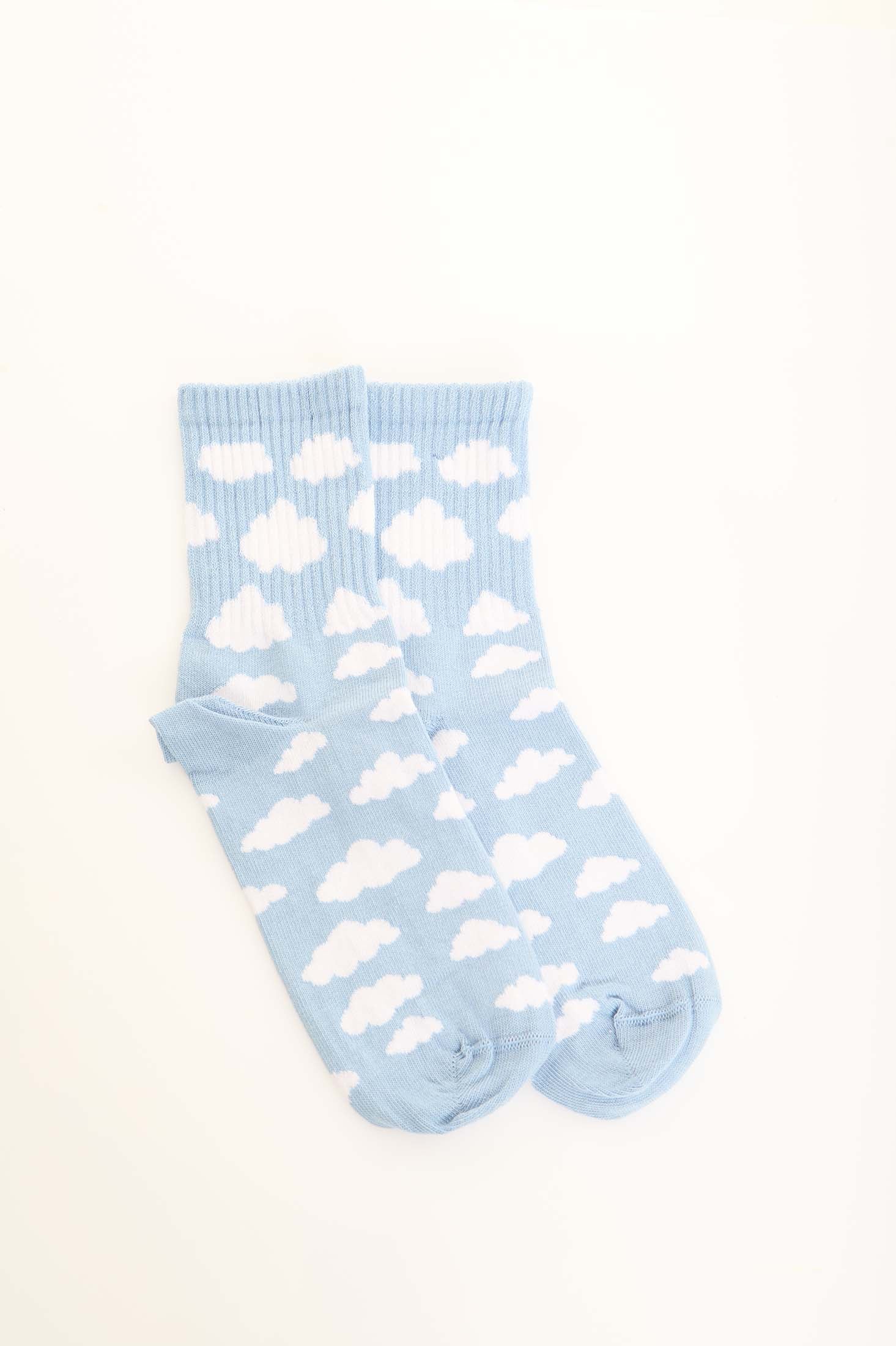 Crew Length Cloud Print Novelty Socks