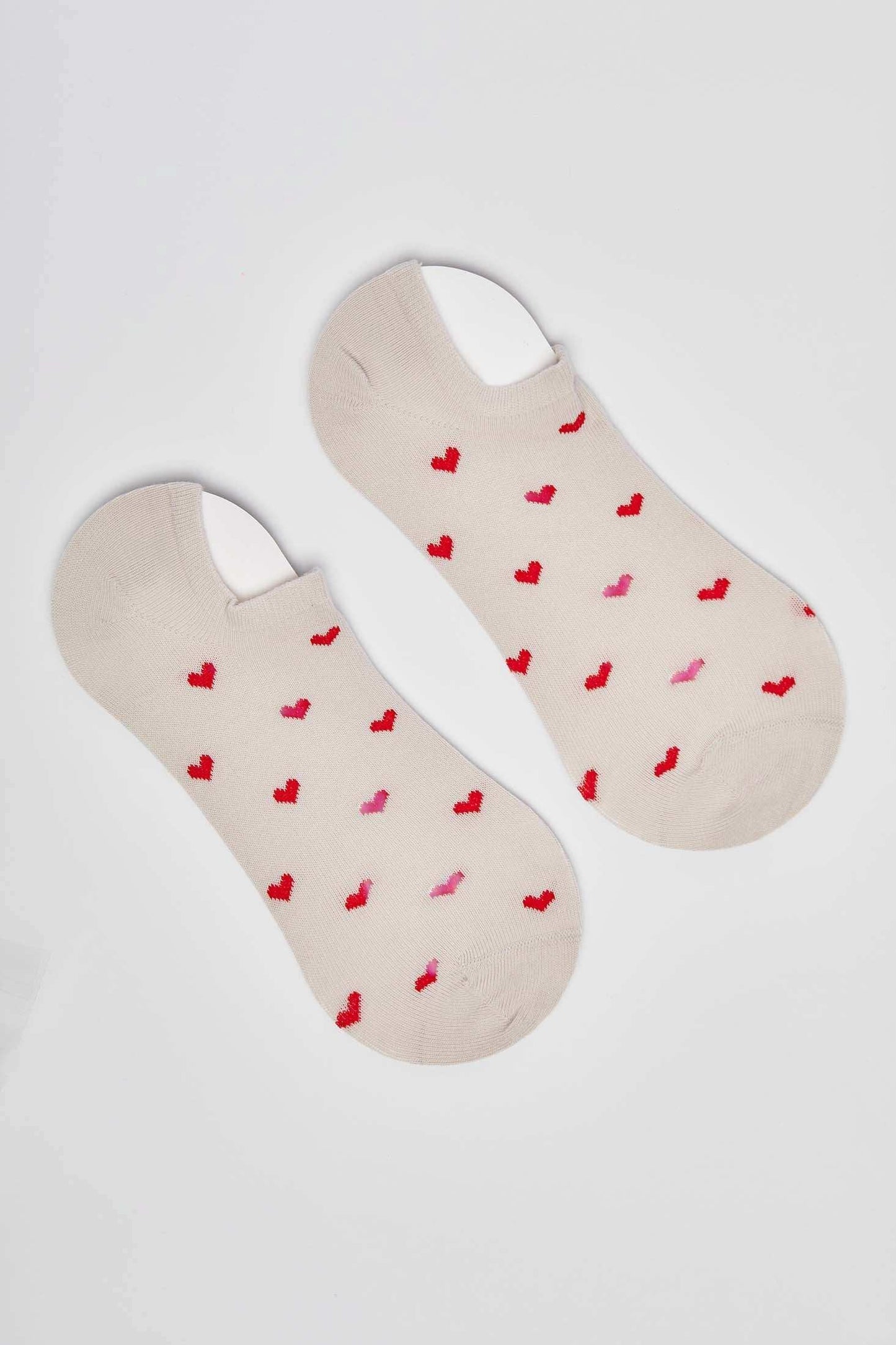 No-Show Subtle Heart Print Liner Socks