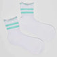 Ruffled Trim Striped Long Socks