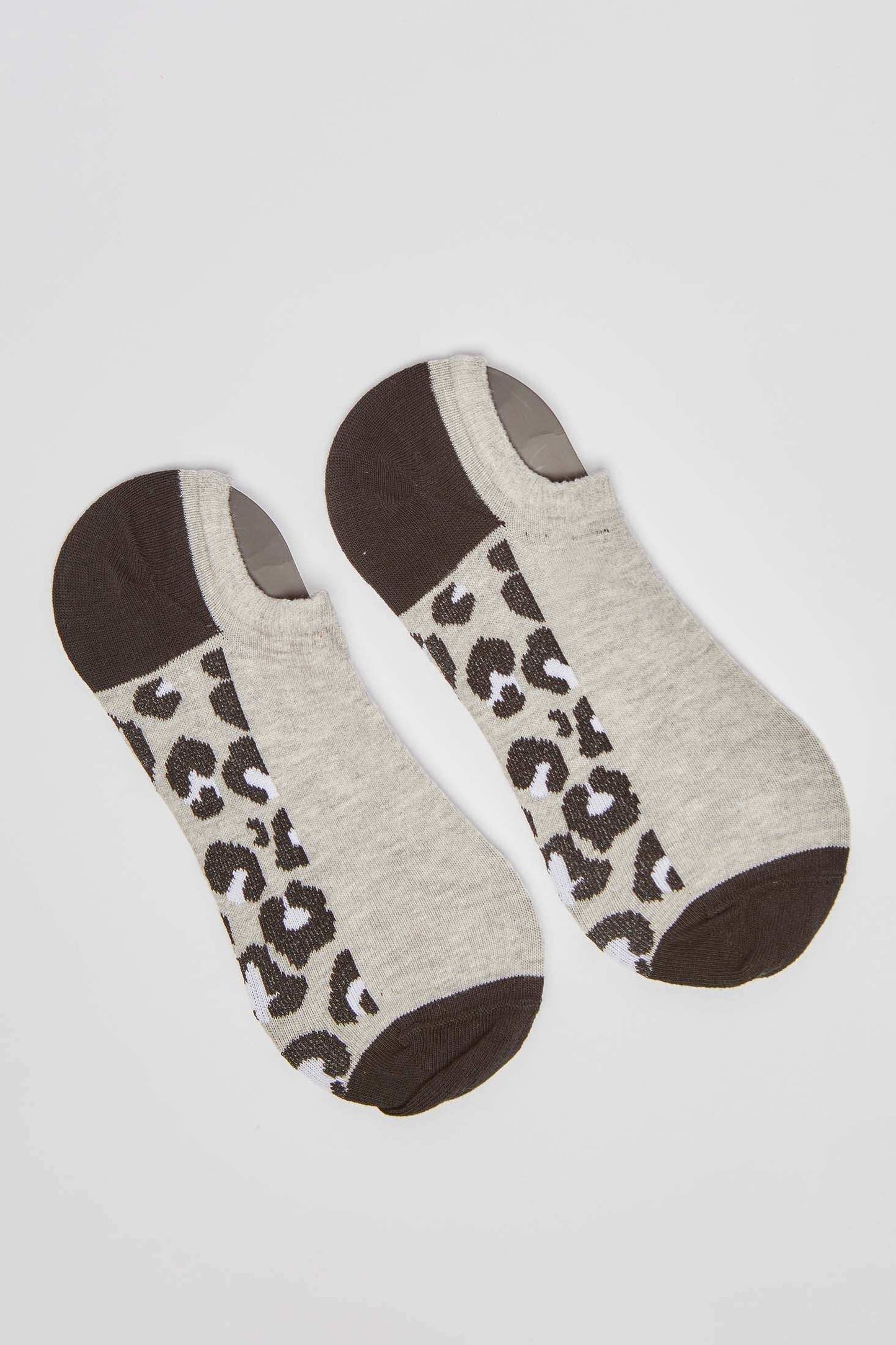 No-Show Leopard Print Ankle Liner Socks - Pack of Two