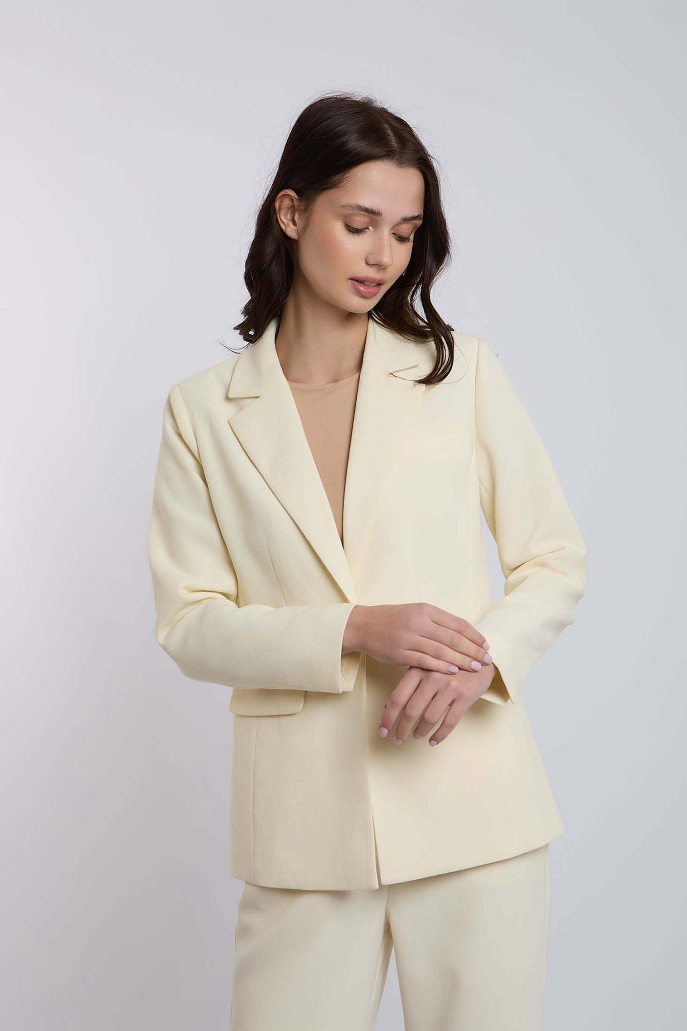 Women Regular Fit Blazer - Off White