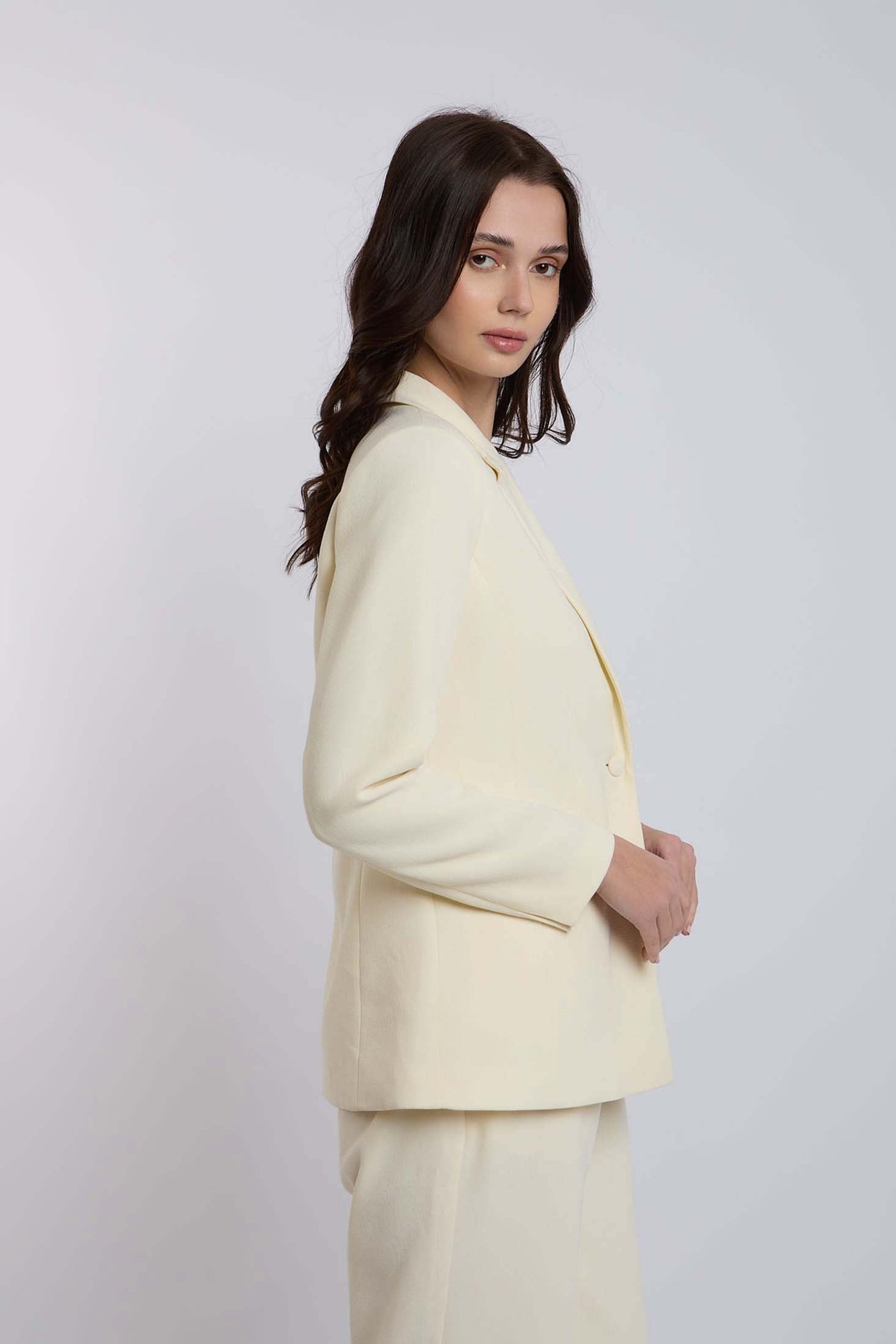 Women Regular Fit Blazer - Off White