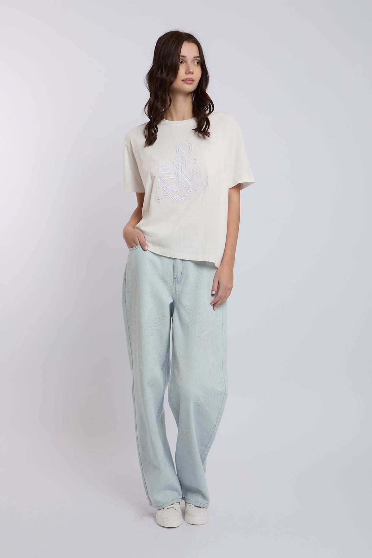 Women Regular Fit T-shirt - Off White