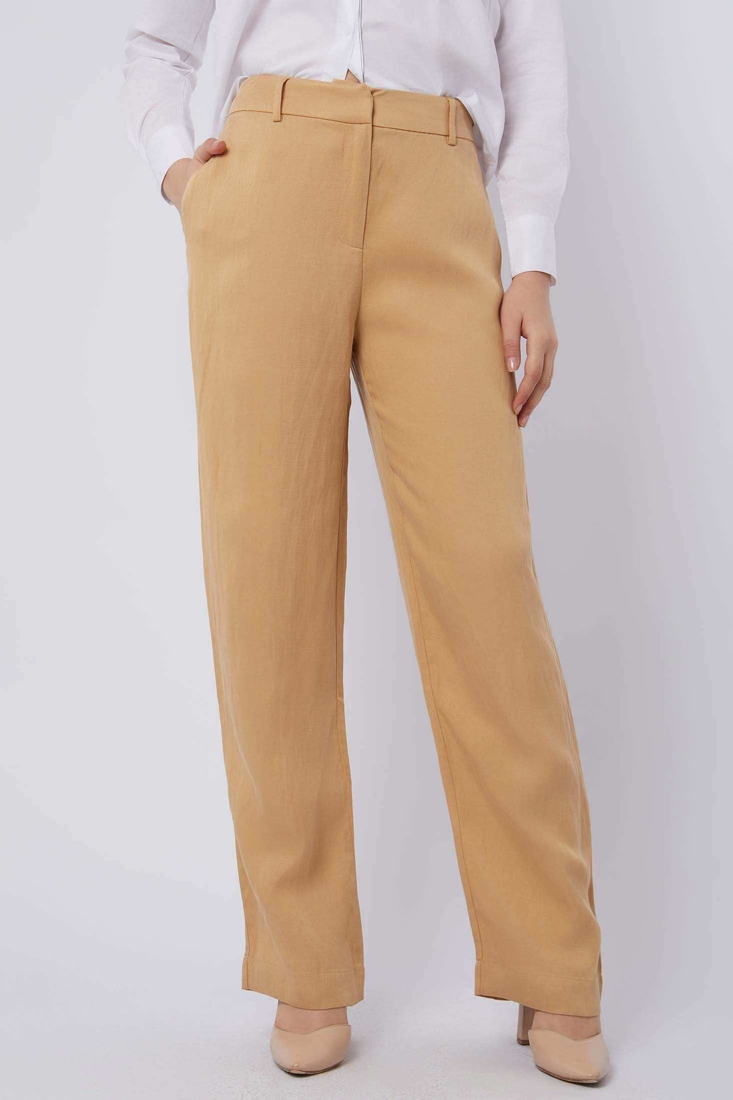 Women Regular Fit Pant - Beige