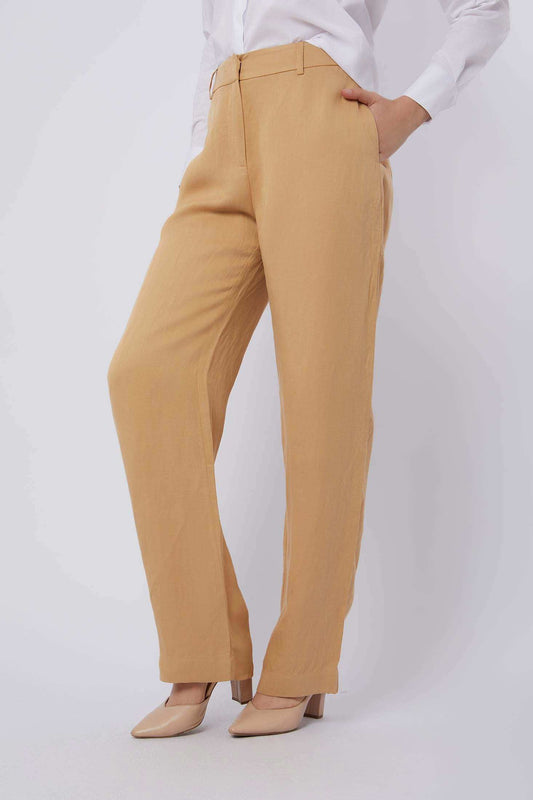 Women Regular Fit Pant - Beige