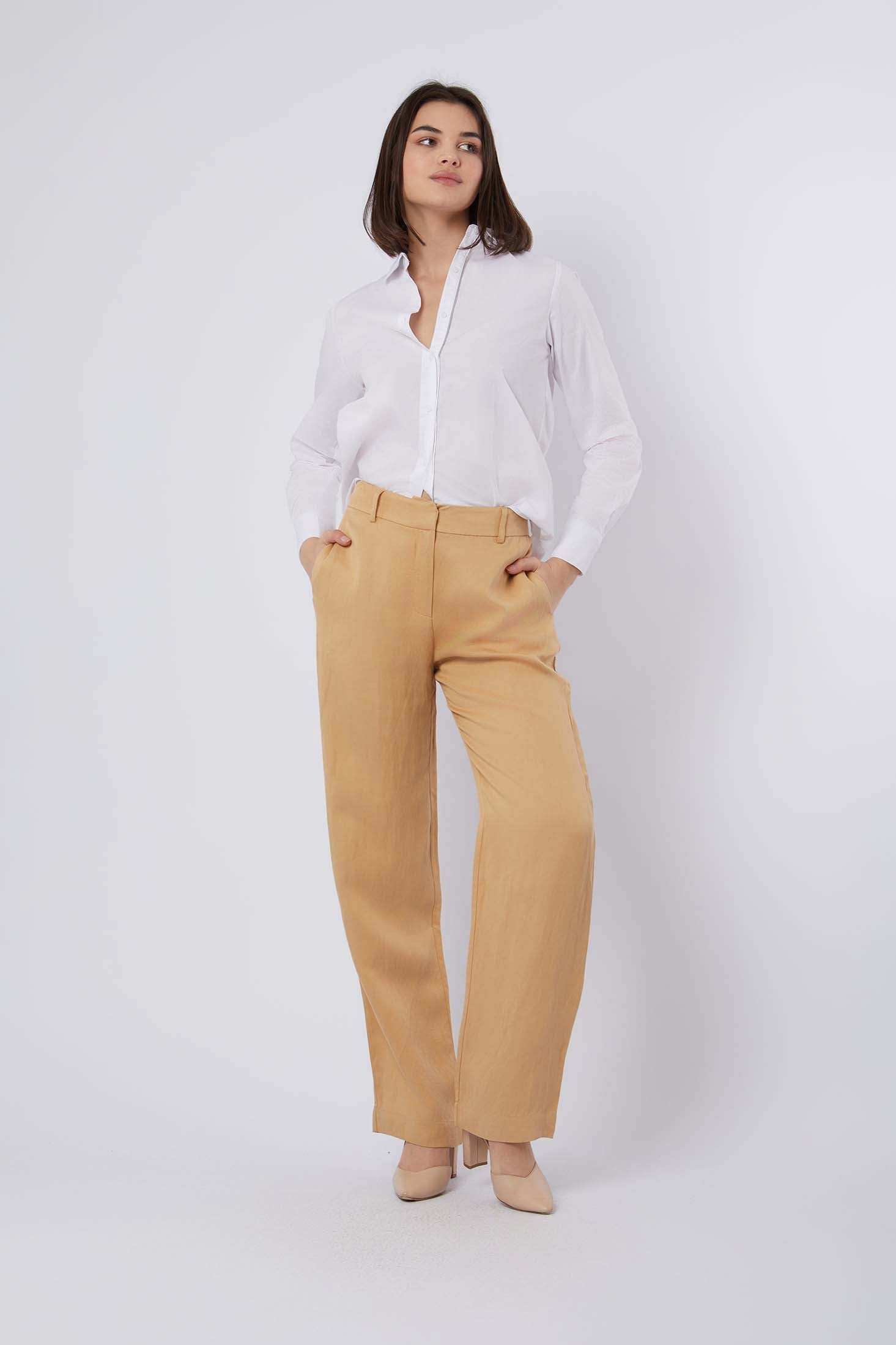Women Regular Fit Pant - Beige