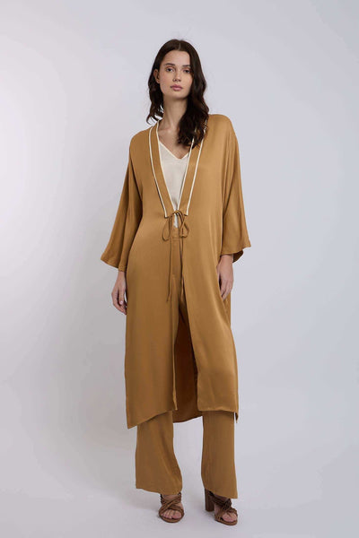 Women Regular Fit Kimono - Brown