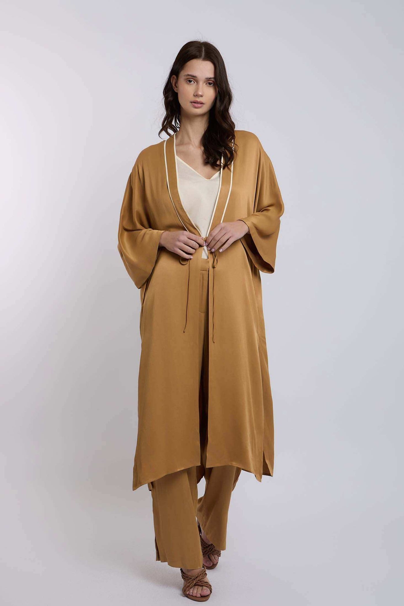 Women Regular Fit Kimono - Brown