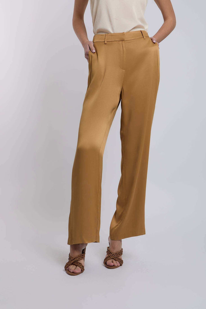 Women Regular Fit Pant - Brown