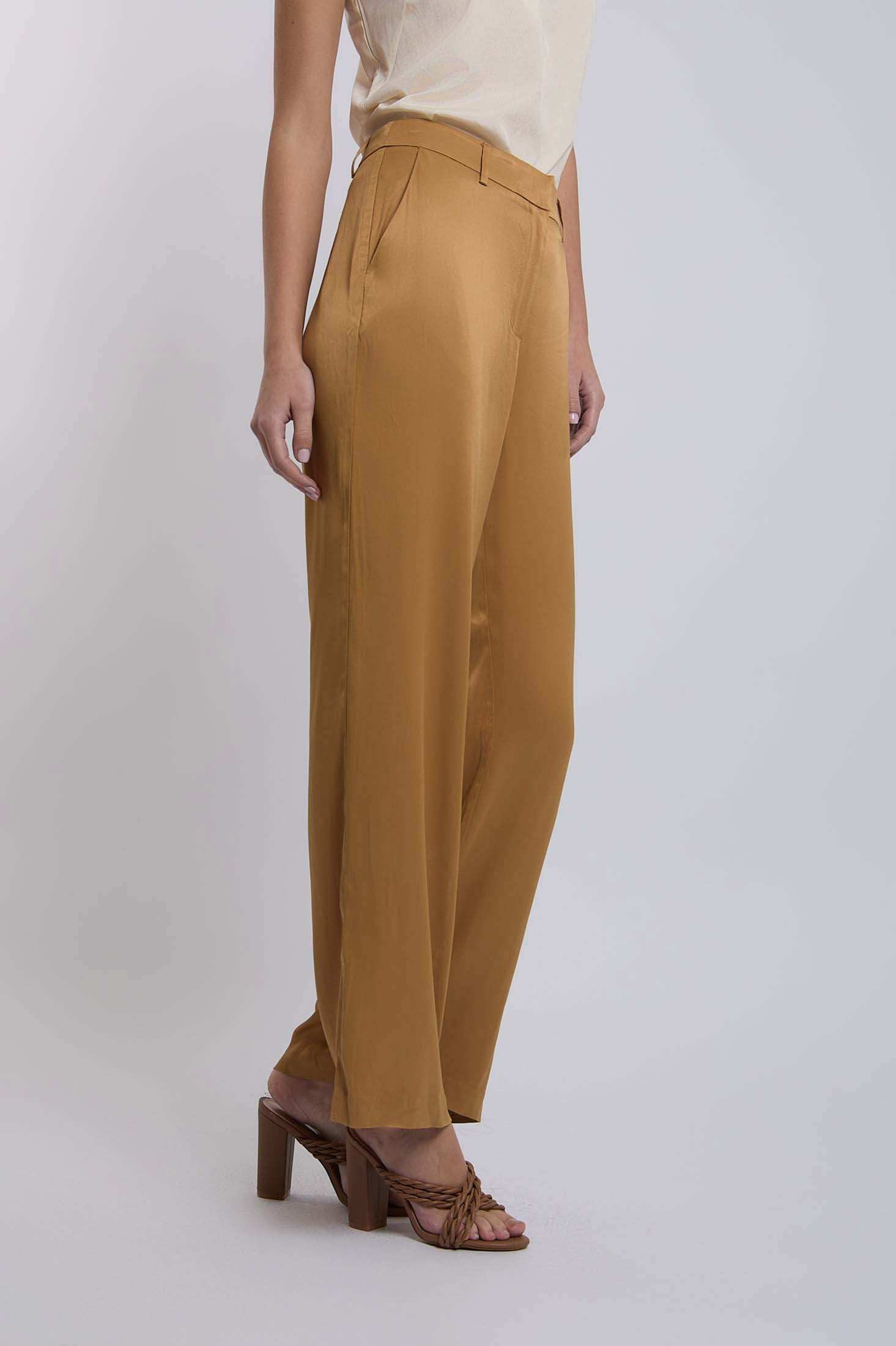 بنطال نسائي عادي - أبيض أصفر