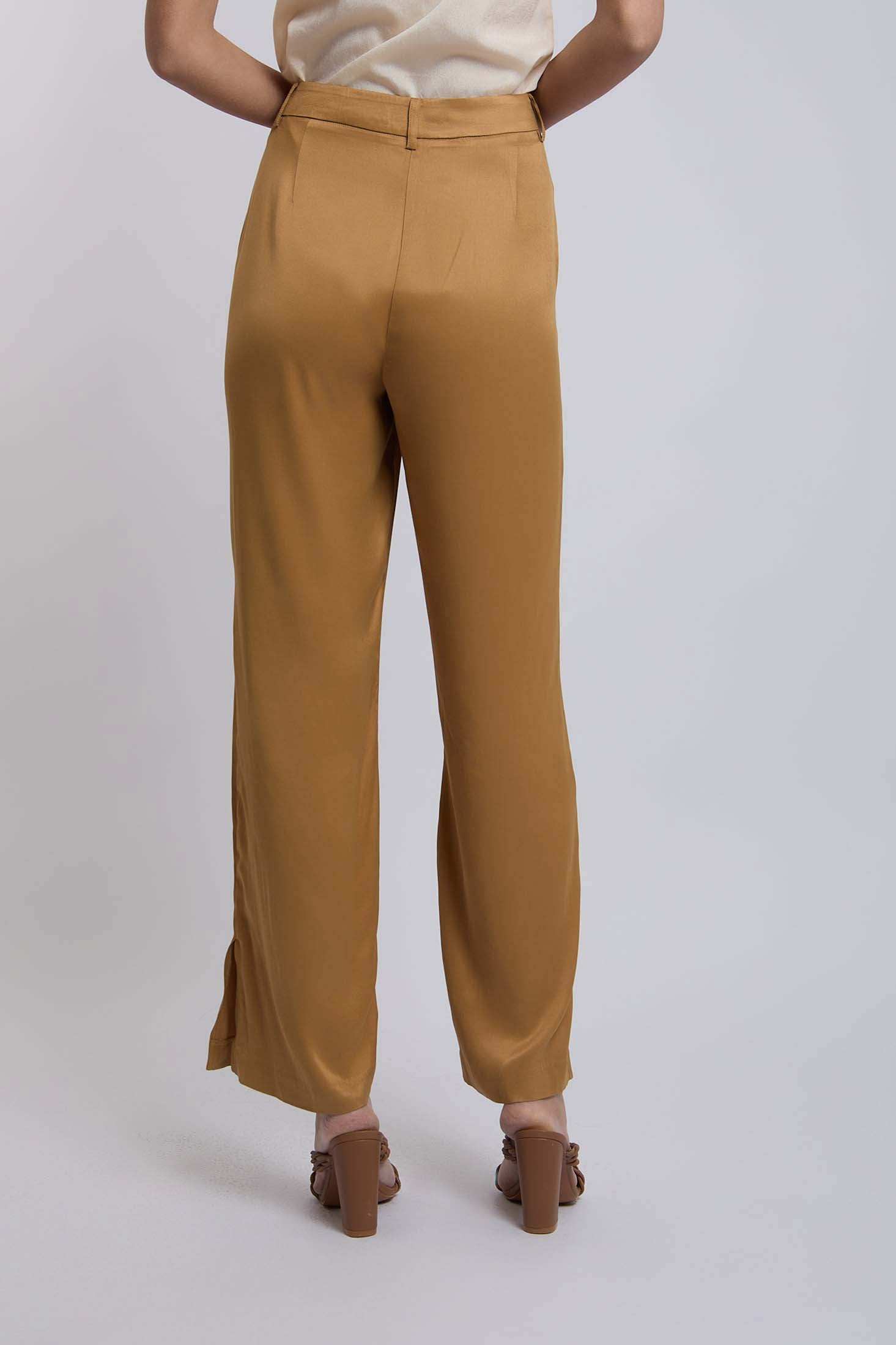 بنطال نسائي عادي - أبيض أصفر