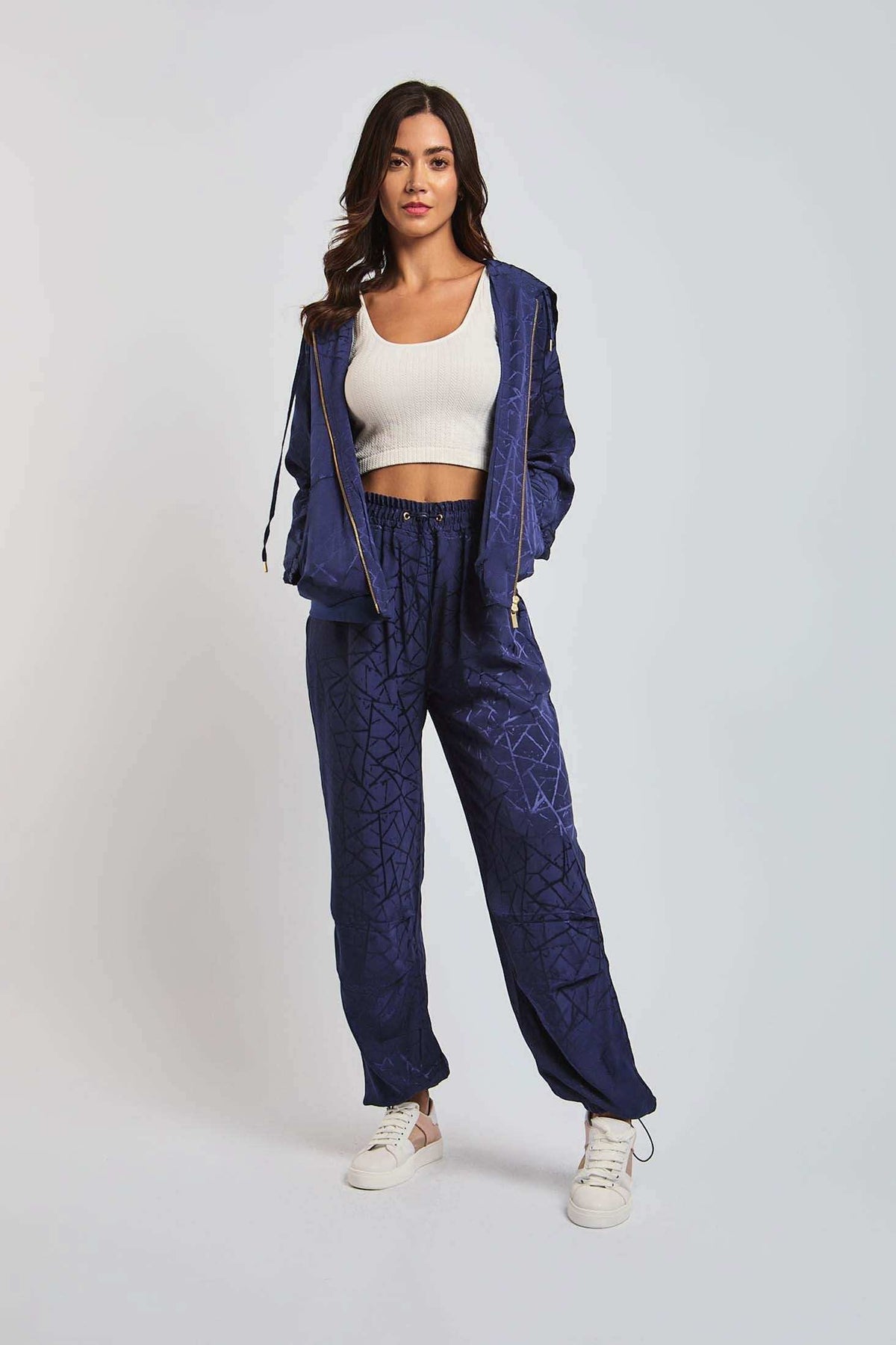Women Regular Fit Sweat Jacket - Twilight Blue