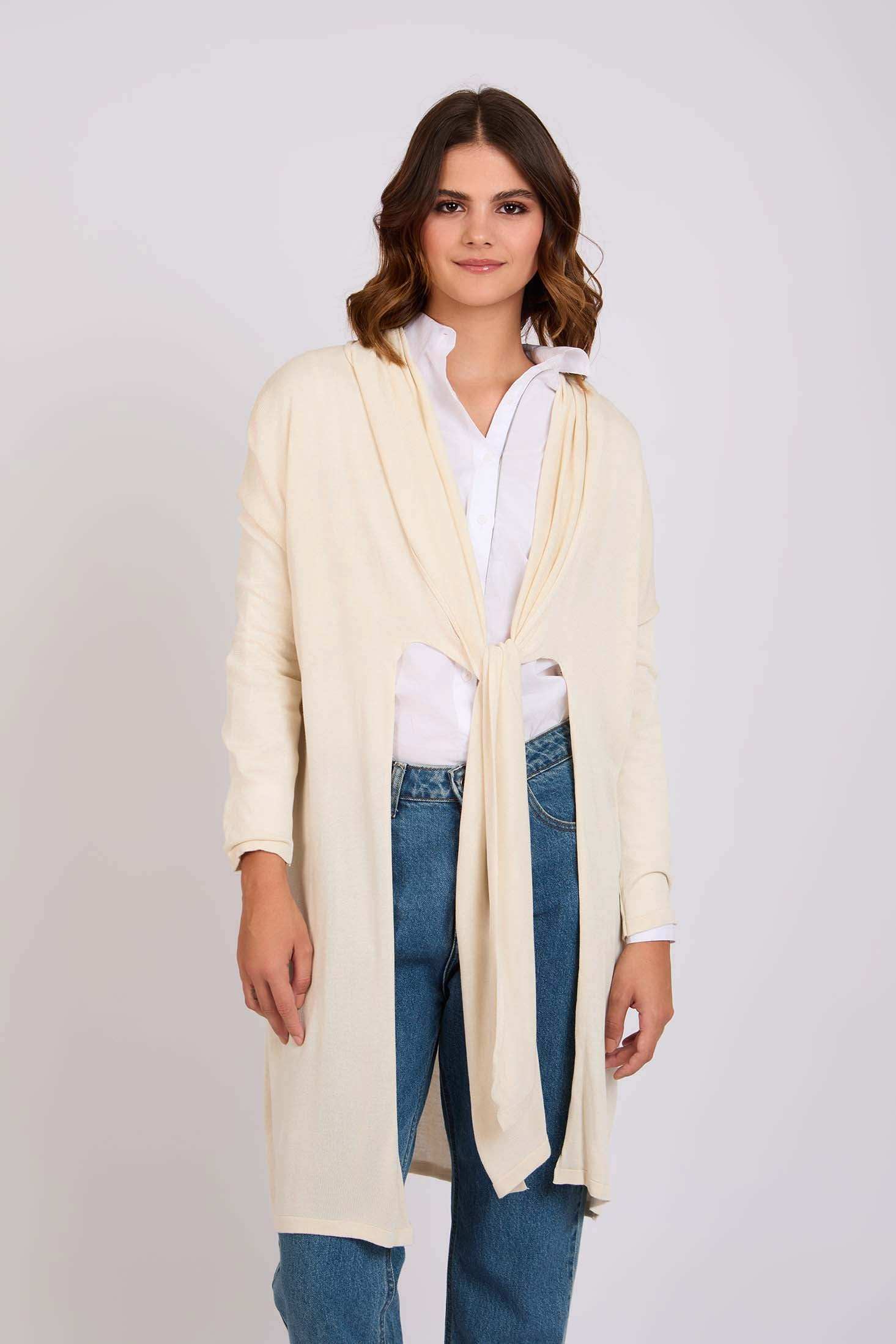 Women Regular Fit Cardigan - Off White